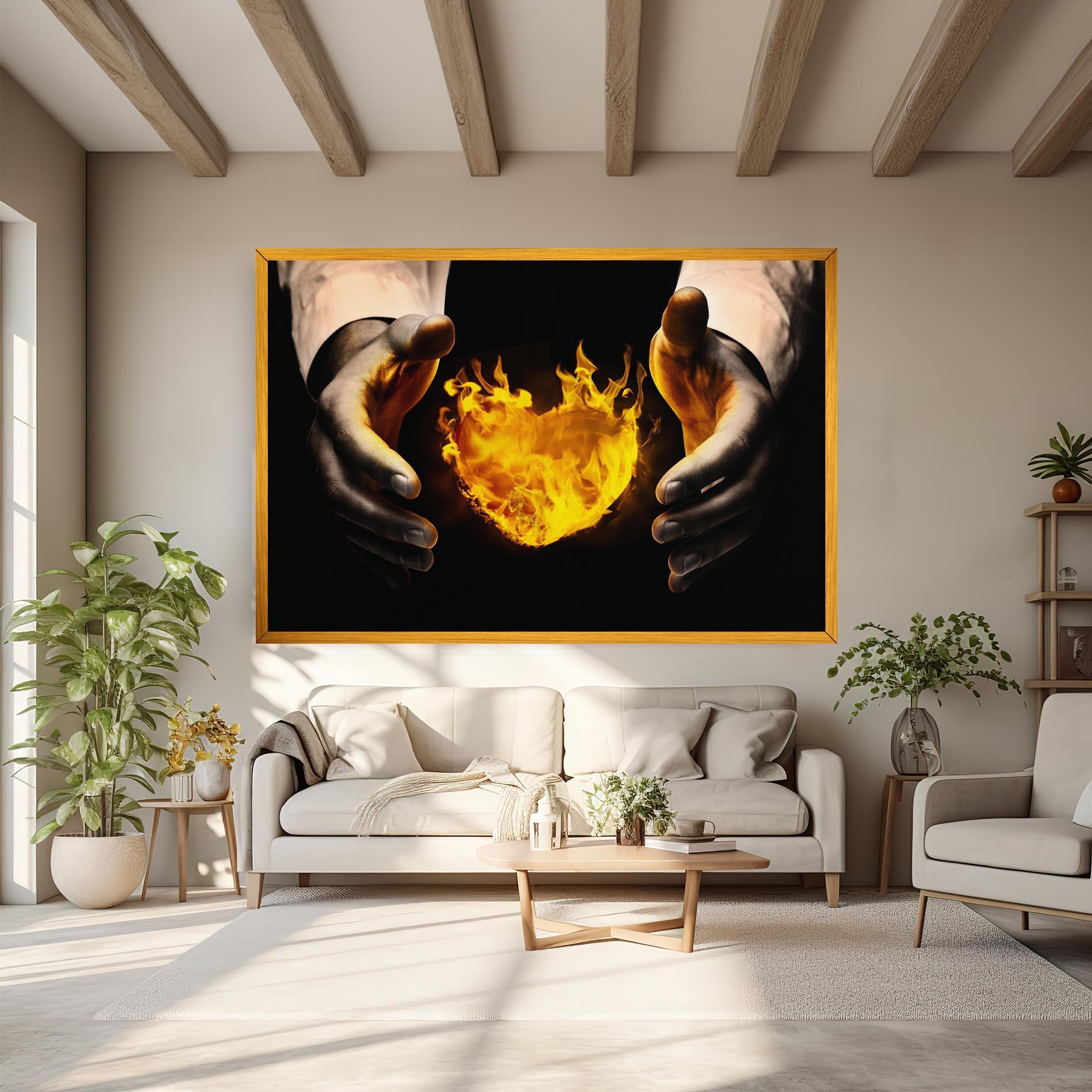Vászonkép Fire Heart mockup 6