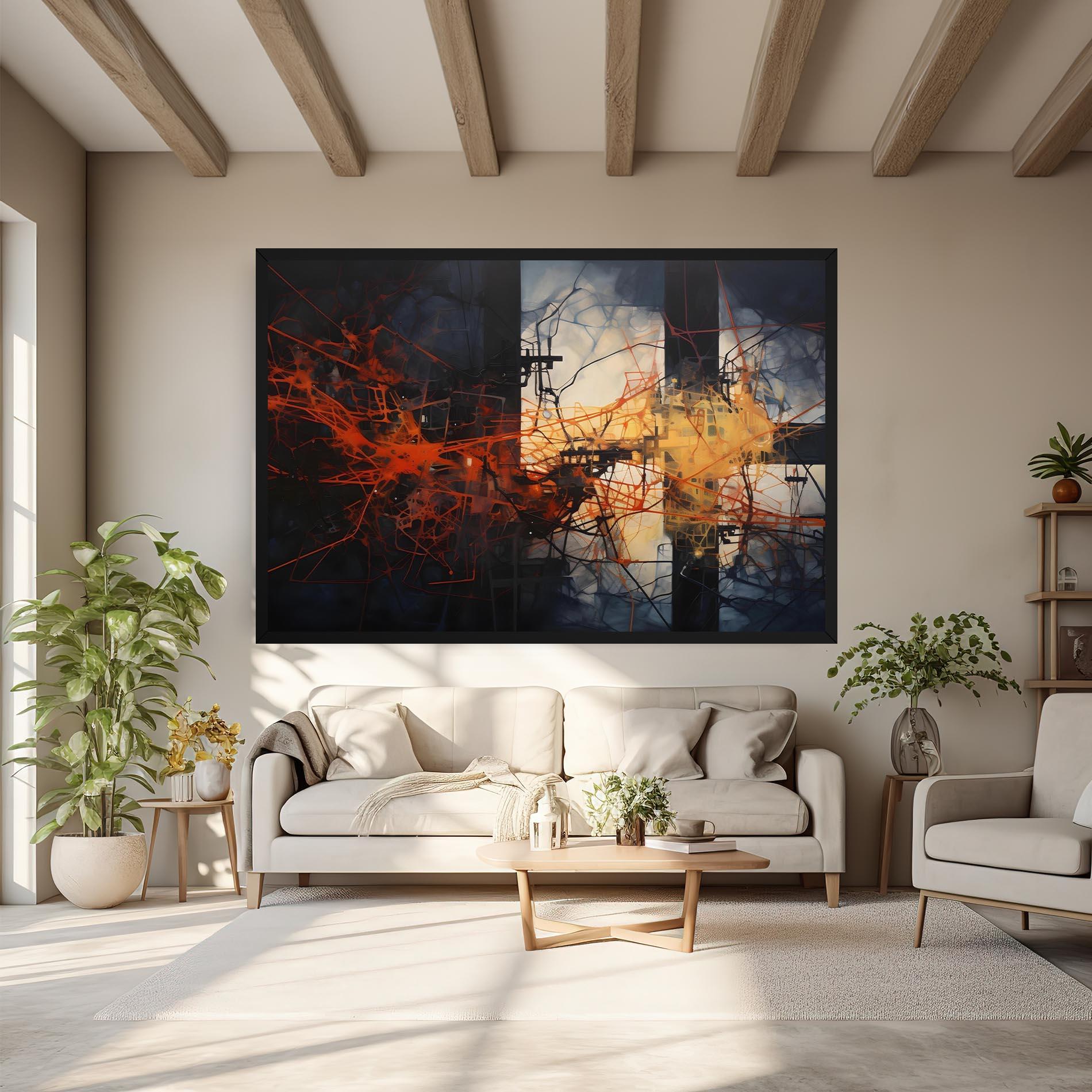 Vászonkép Abstract Fire Style mockup 6