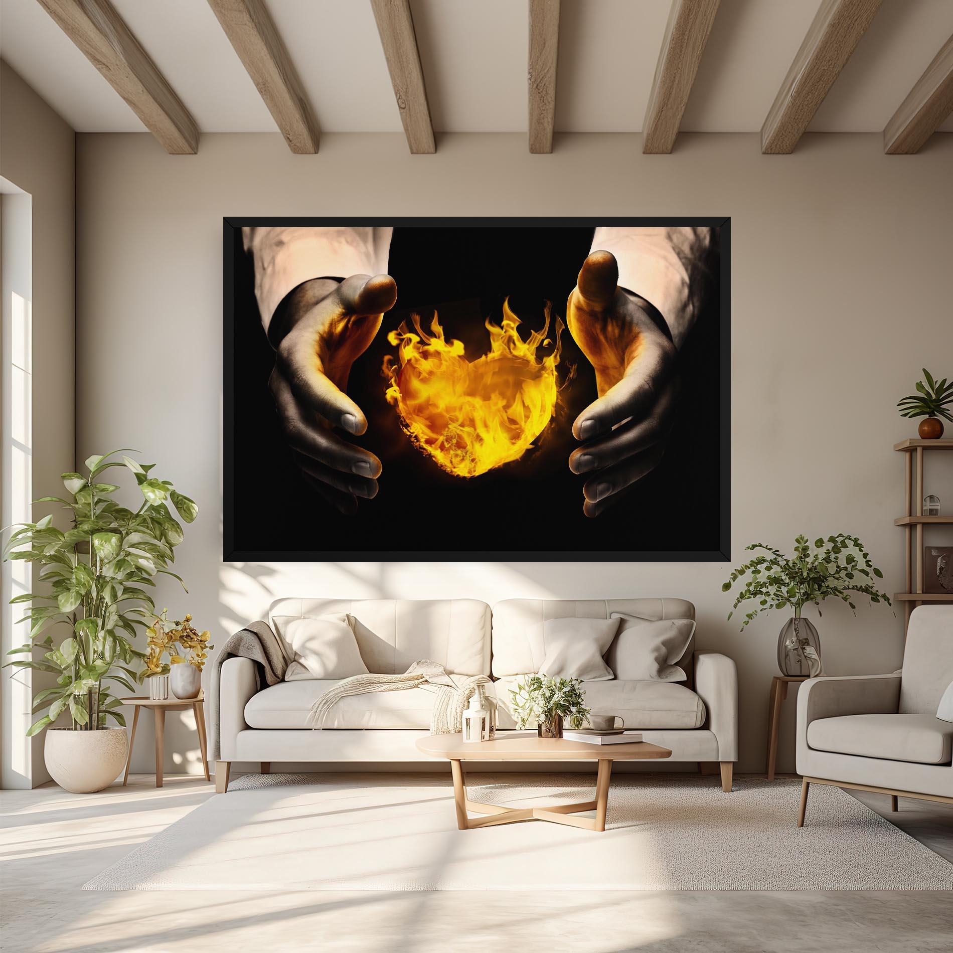 Vászonkép Fire Heart mockup 6