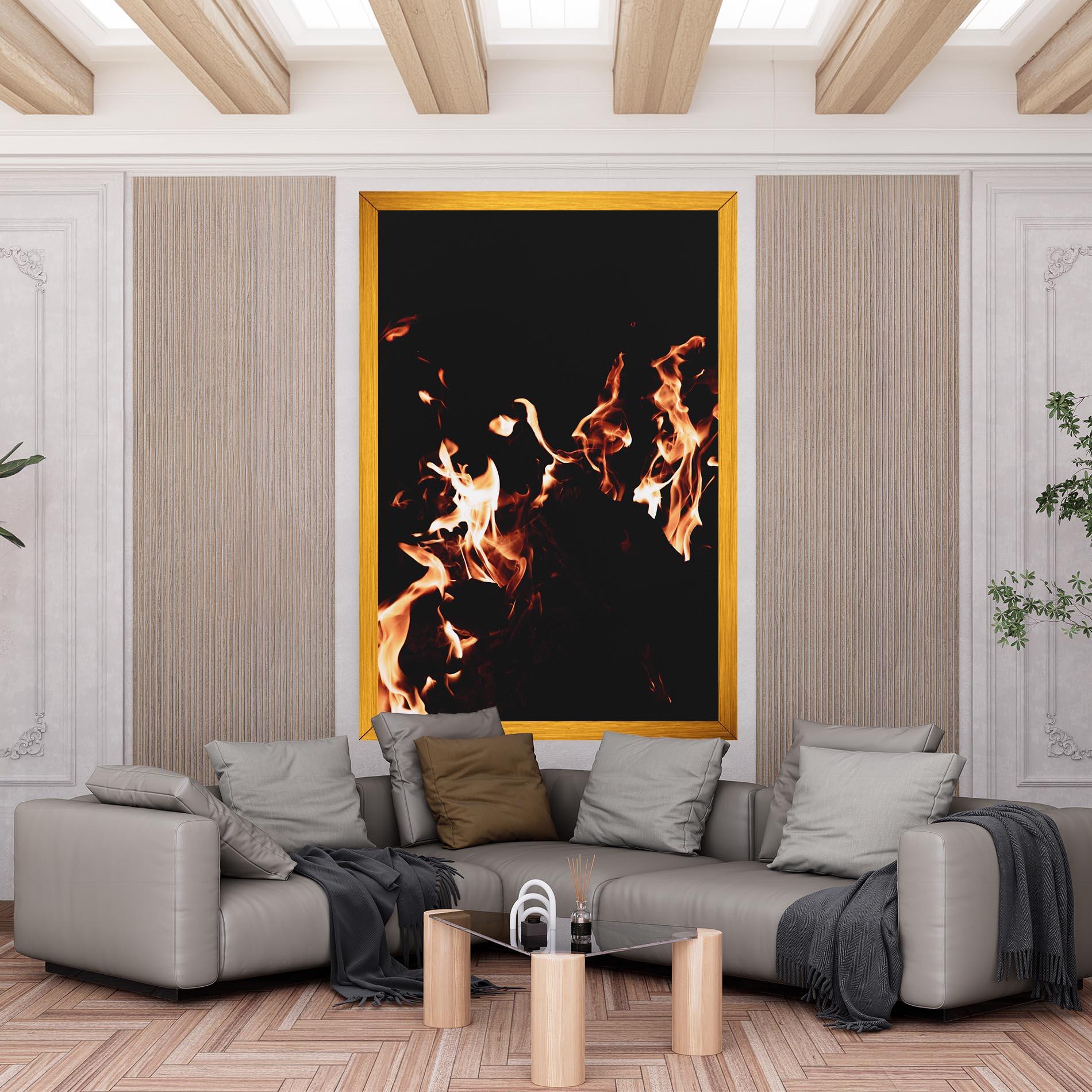 Vászonkép Red Grey Fire mockup 6