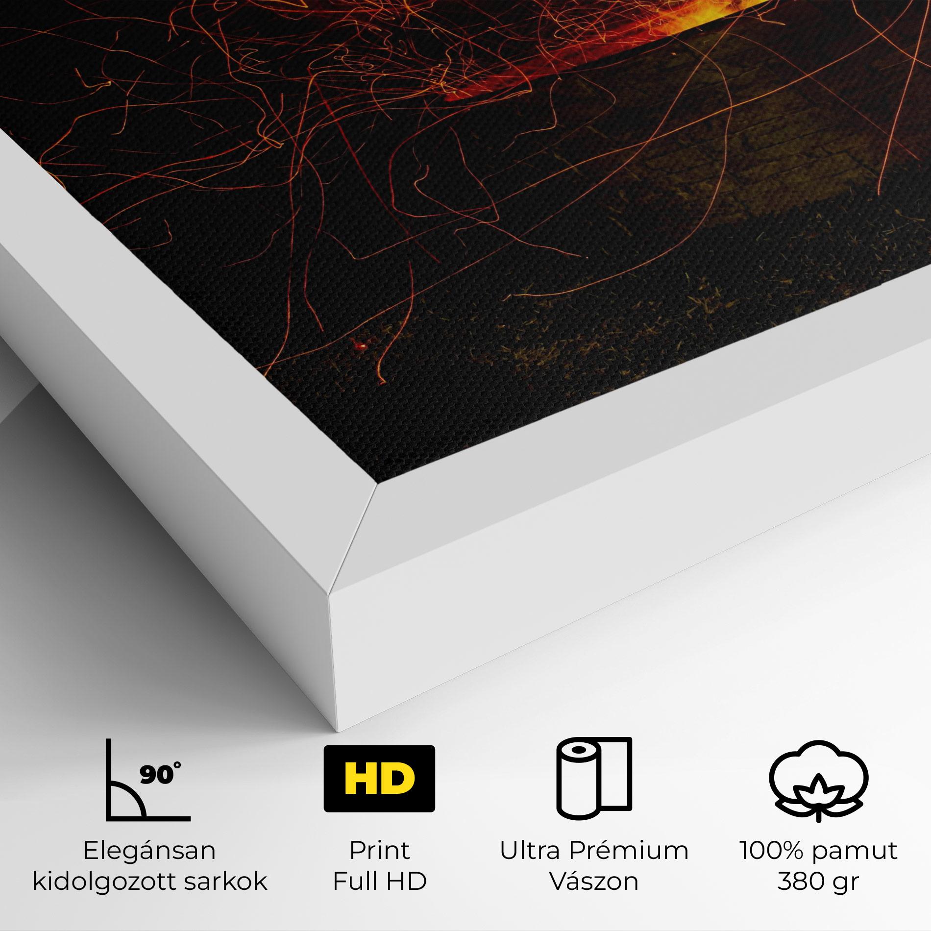 Vászonkép Fire Drawing Effect mockup 4