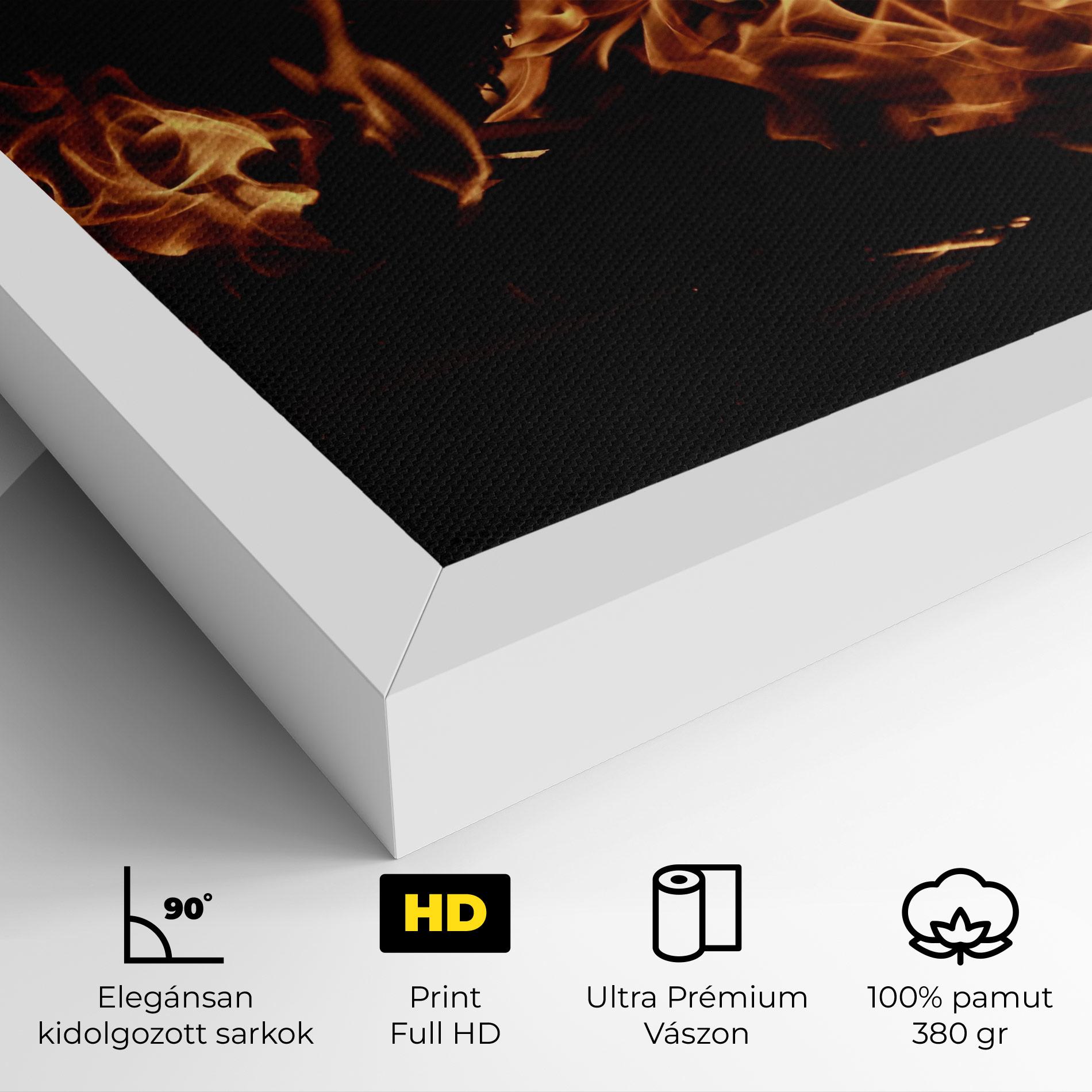 Vászonkép Fire On Black mockup 4