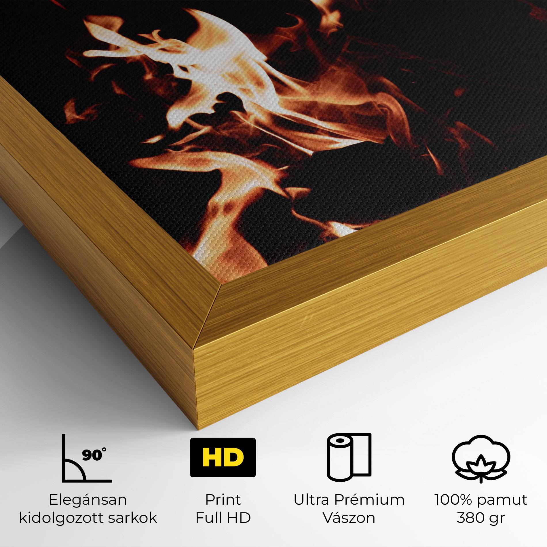 Vászonkép Red Grey Fire mockup 4