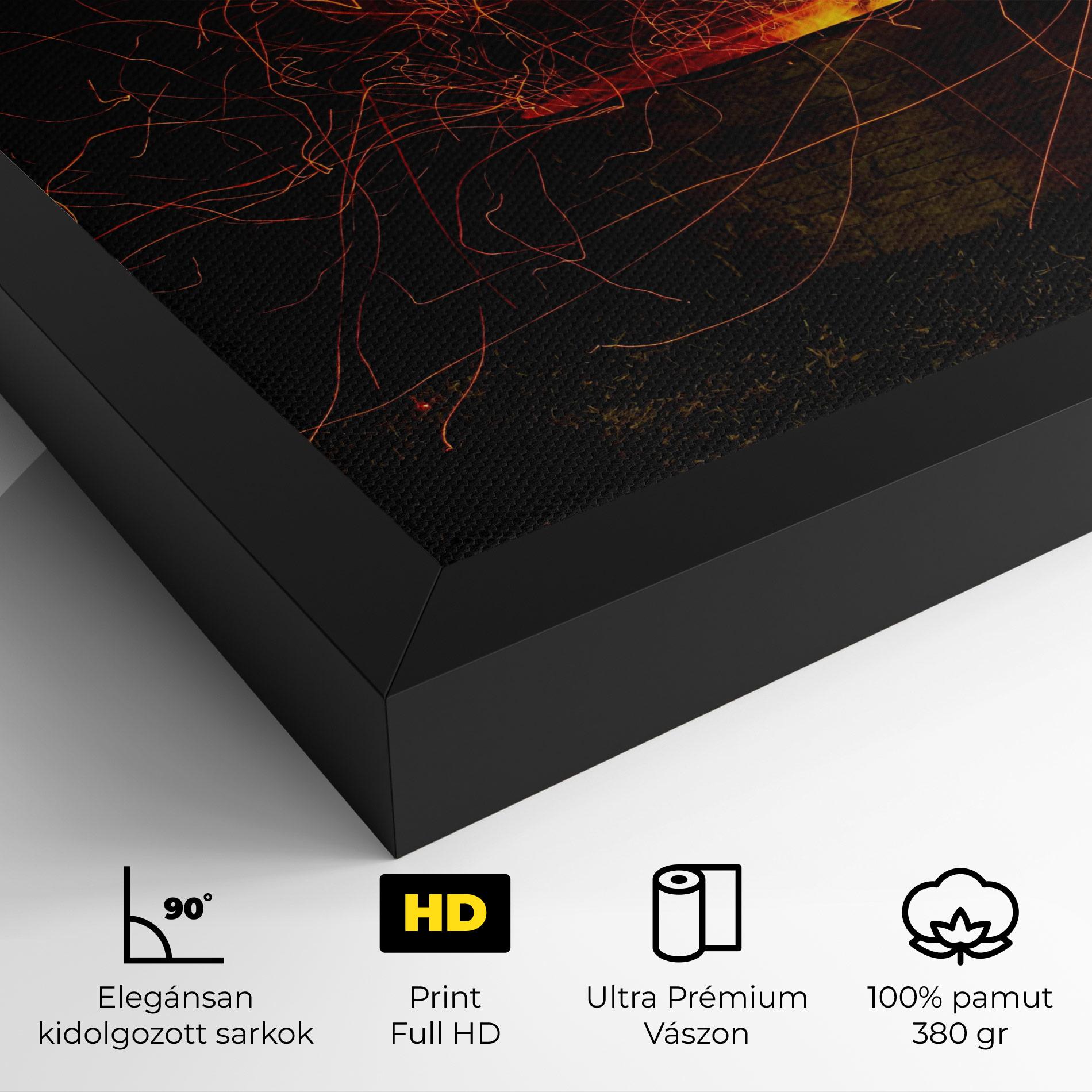 Vászonkép Fire Drawing Effect mockup 4