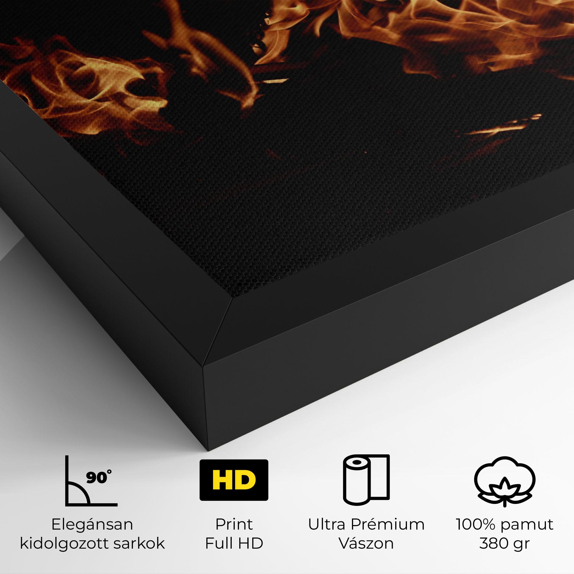 Vászonkép Fire On Black mockup 4