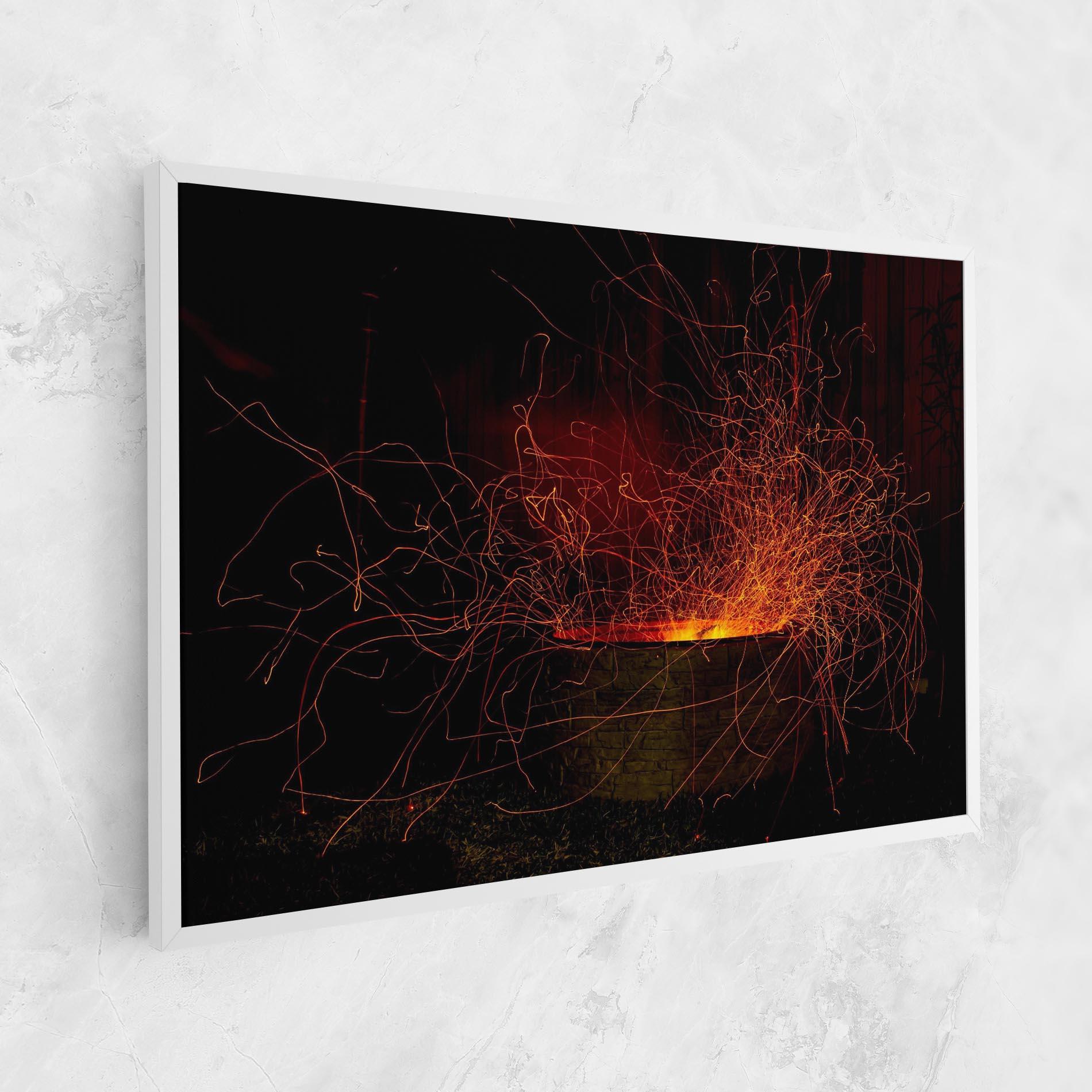 Vászonkép Fire Drawing Effect mockup 1