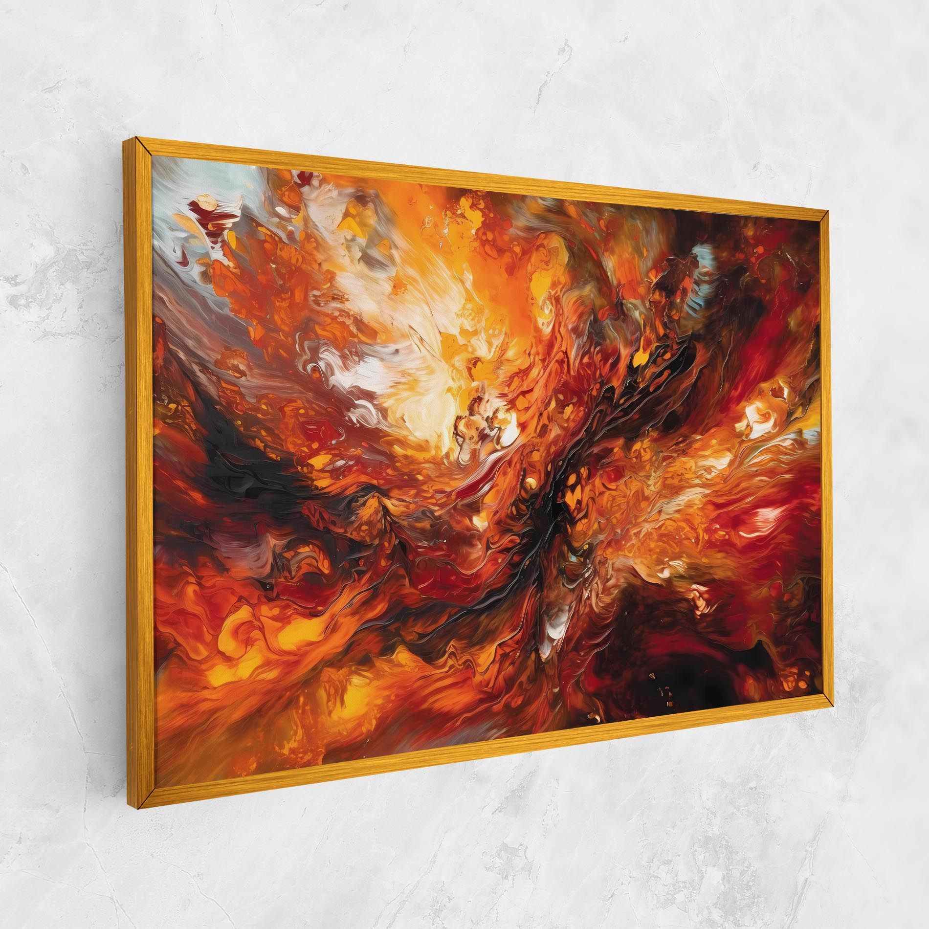 Fiery Red Orange Art mockup 1