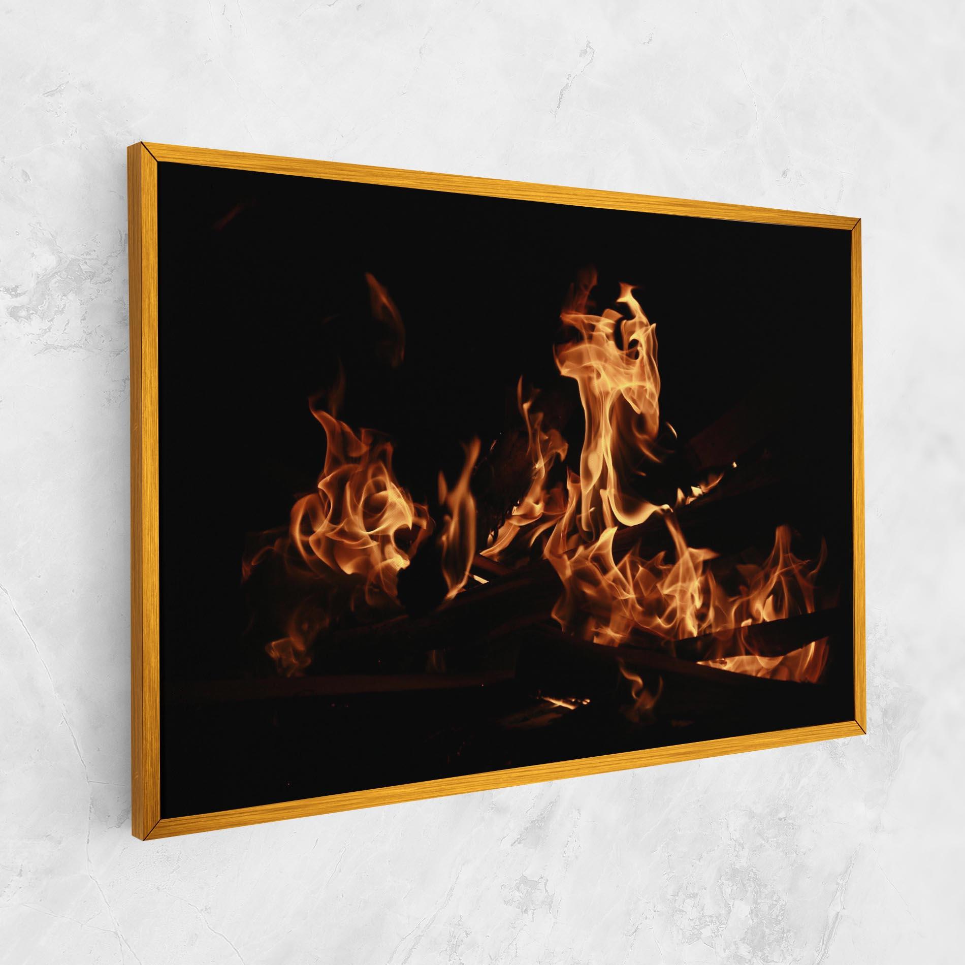 Vászonkép Fire On Black mockup 1