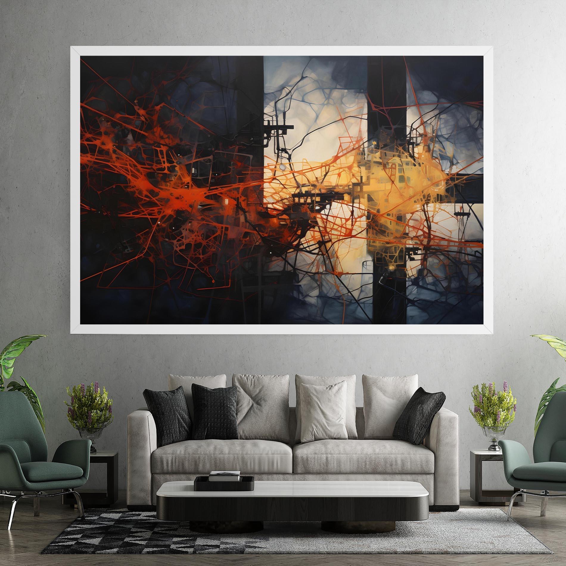 Vászonkép Abstract Fire Style mockup 7