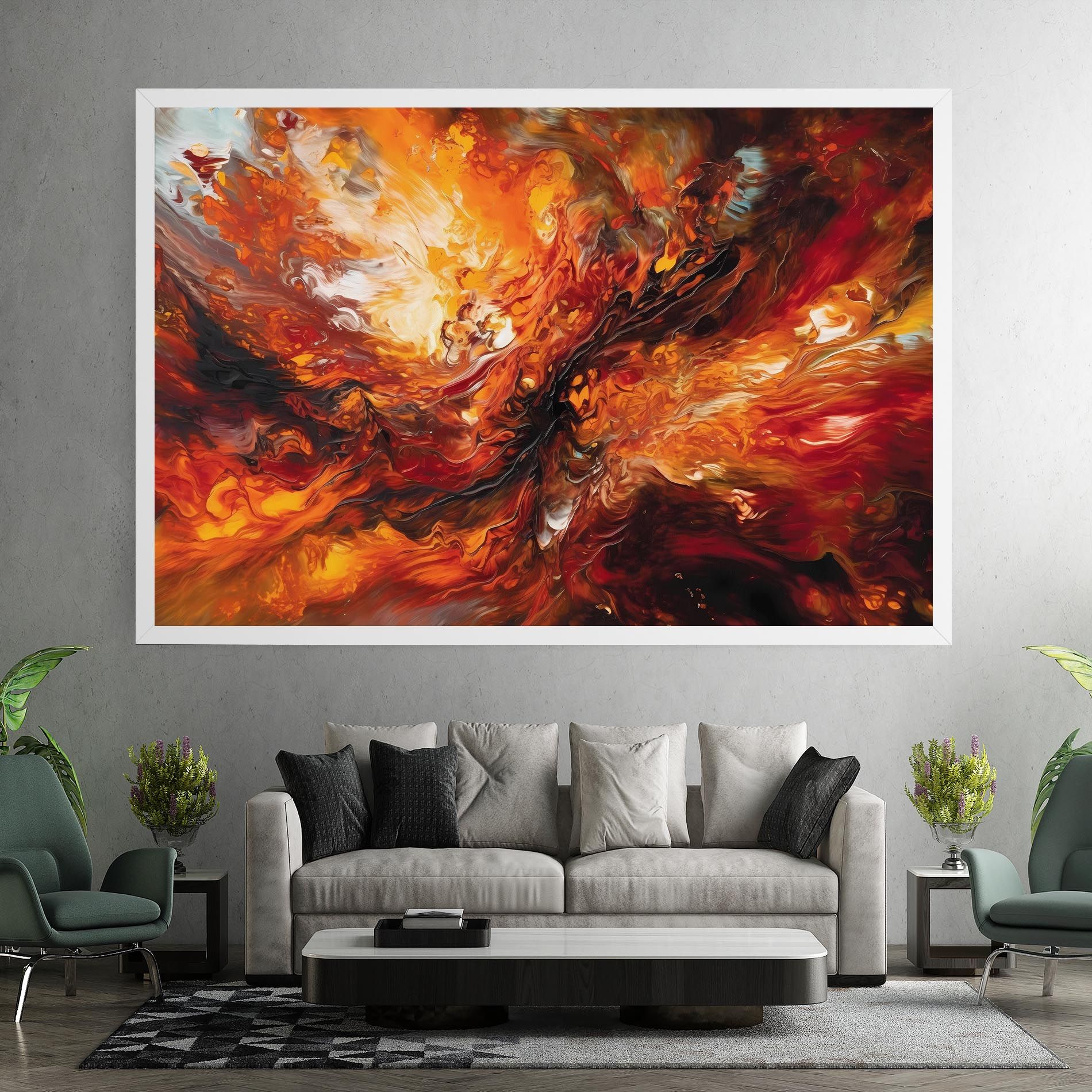 Fiery Red Orange Art mockup 7