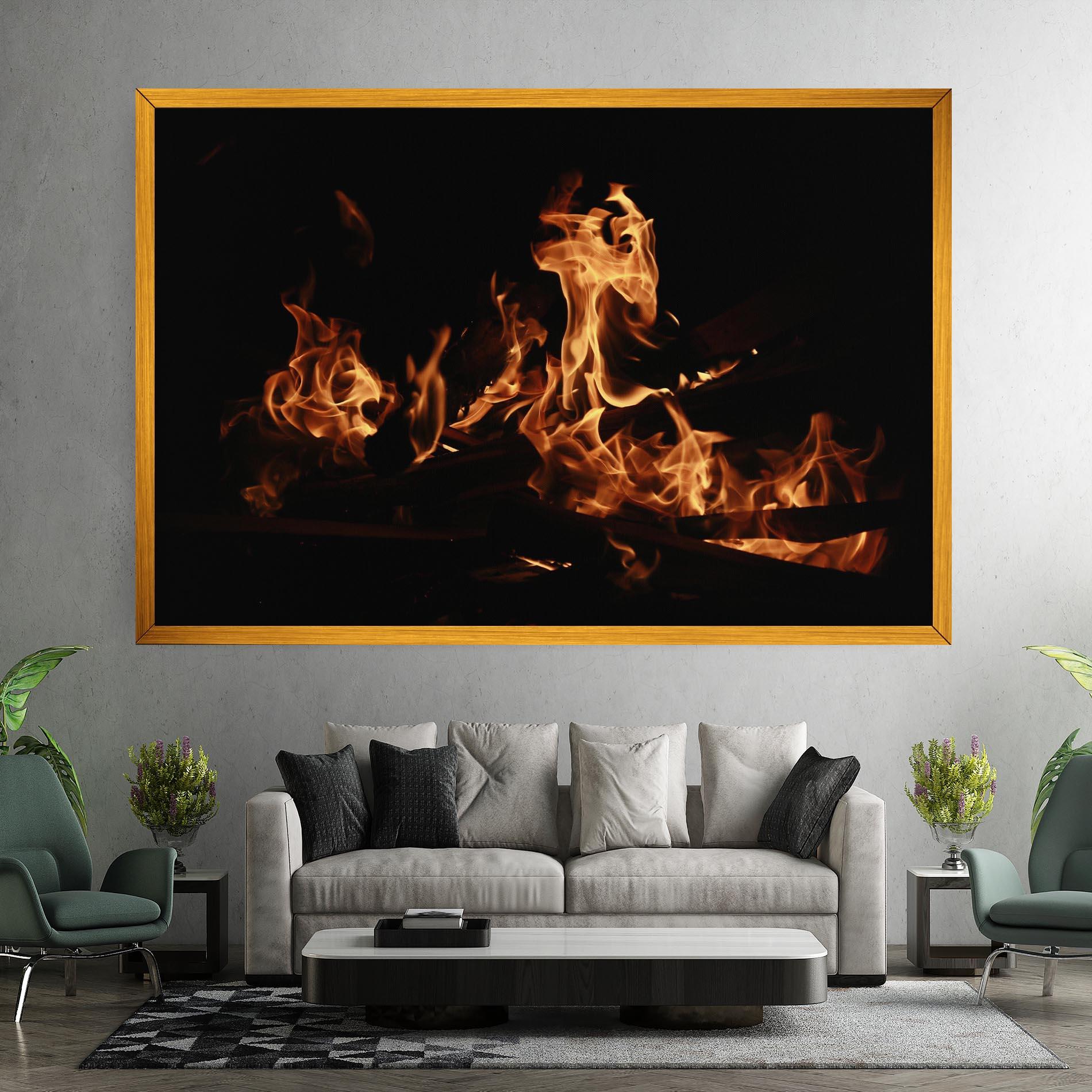 Vászonkép Fire On Black mockup 7