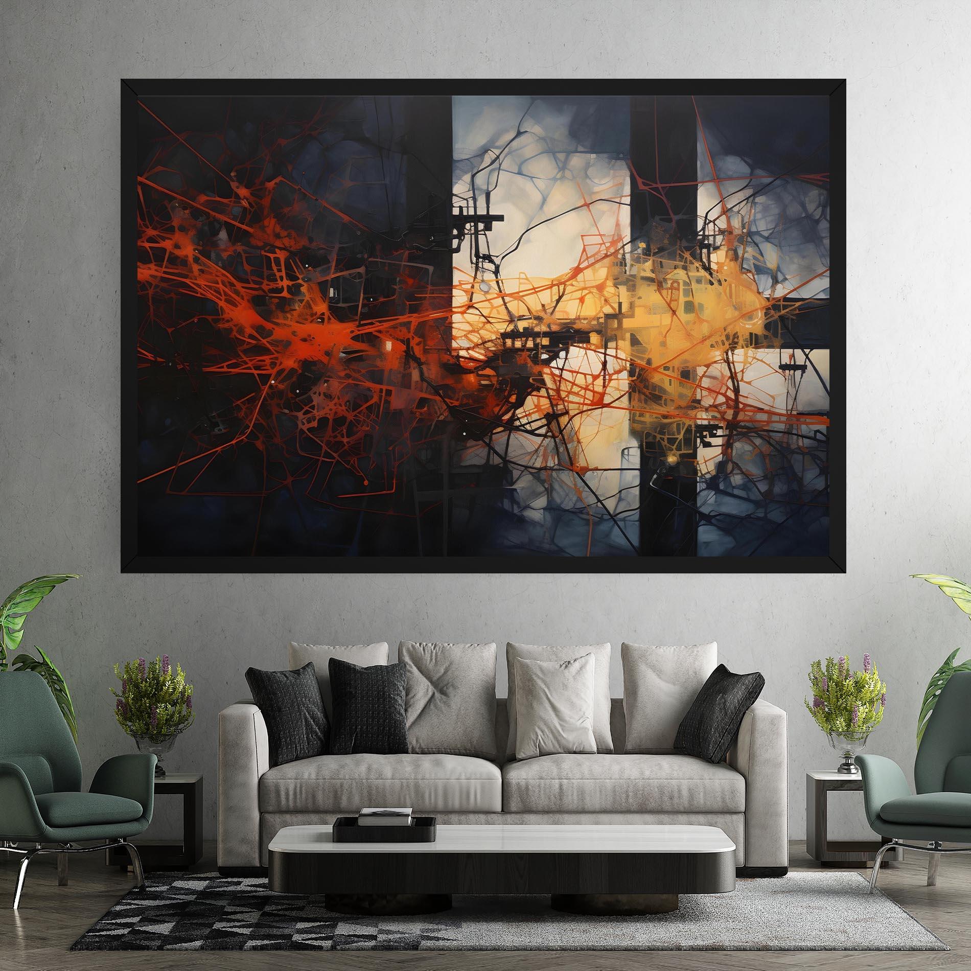 Vászonkép Abstract Fire Style mockup 7