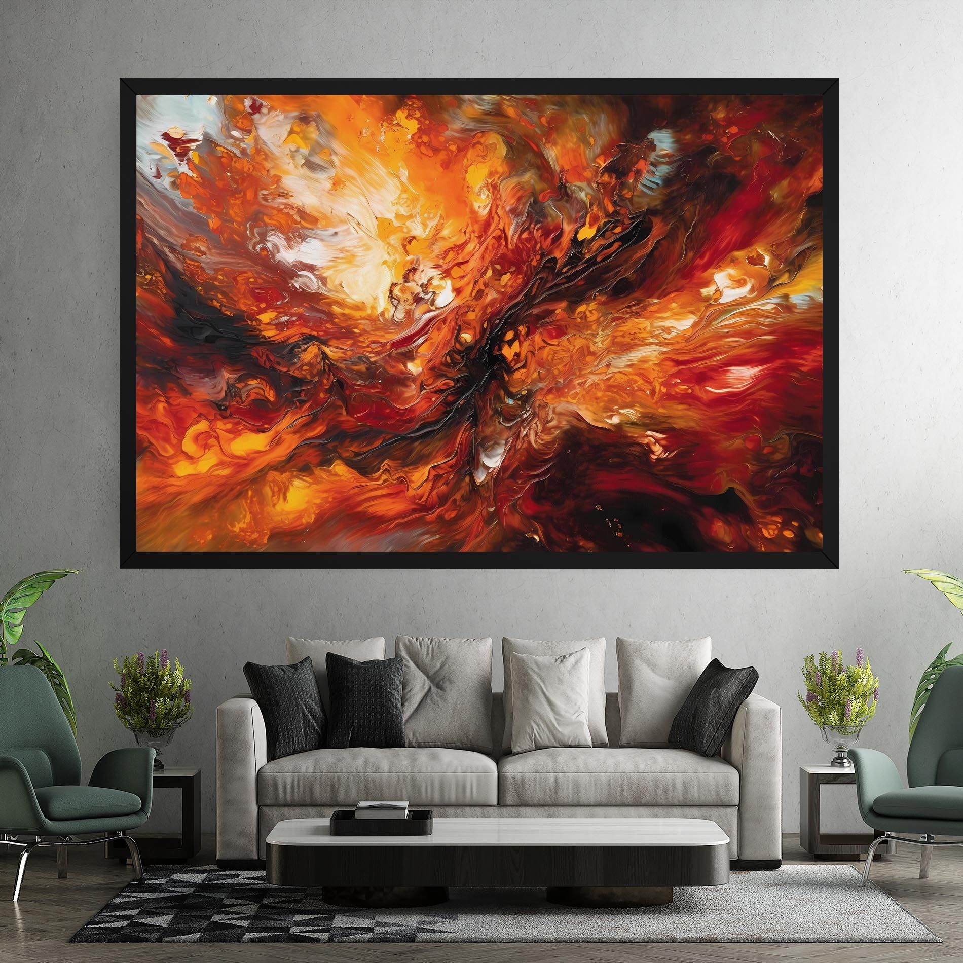 Fiery Red Orange Art mockup 7