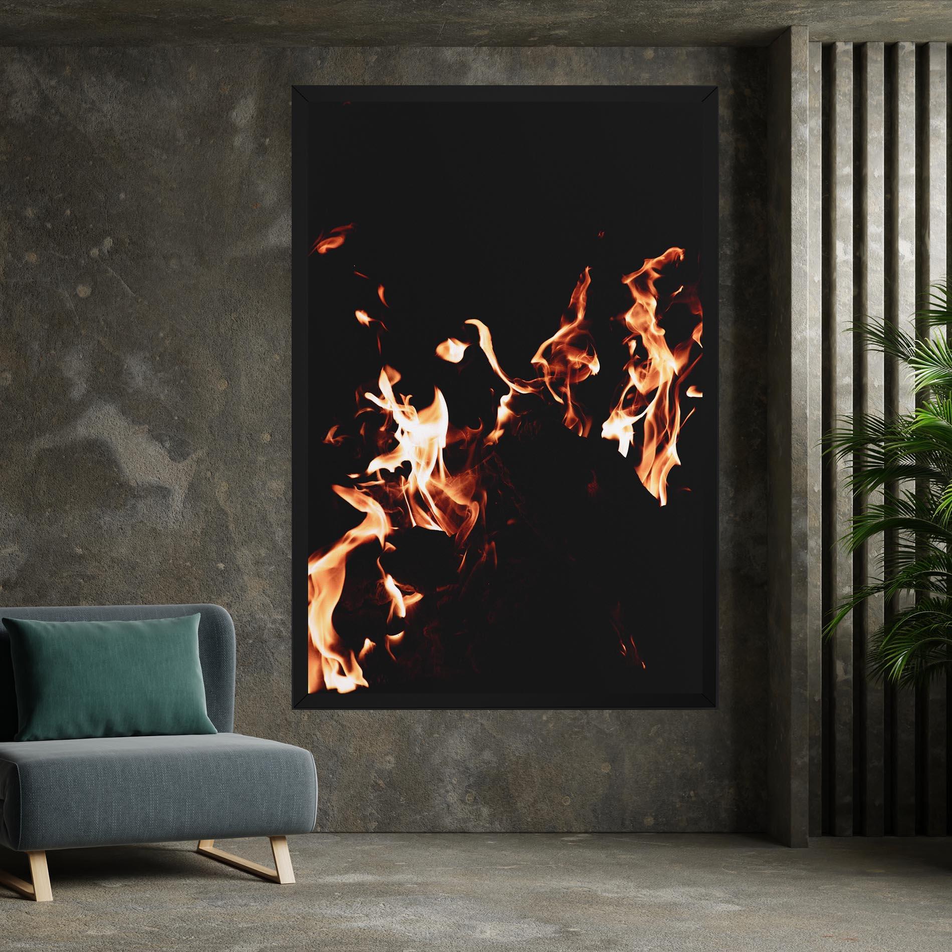 Vászonkép Red Grey Fire mockup 7