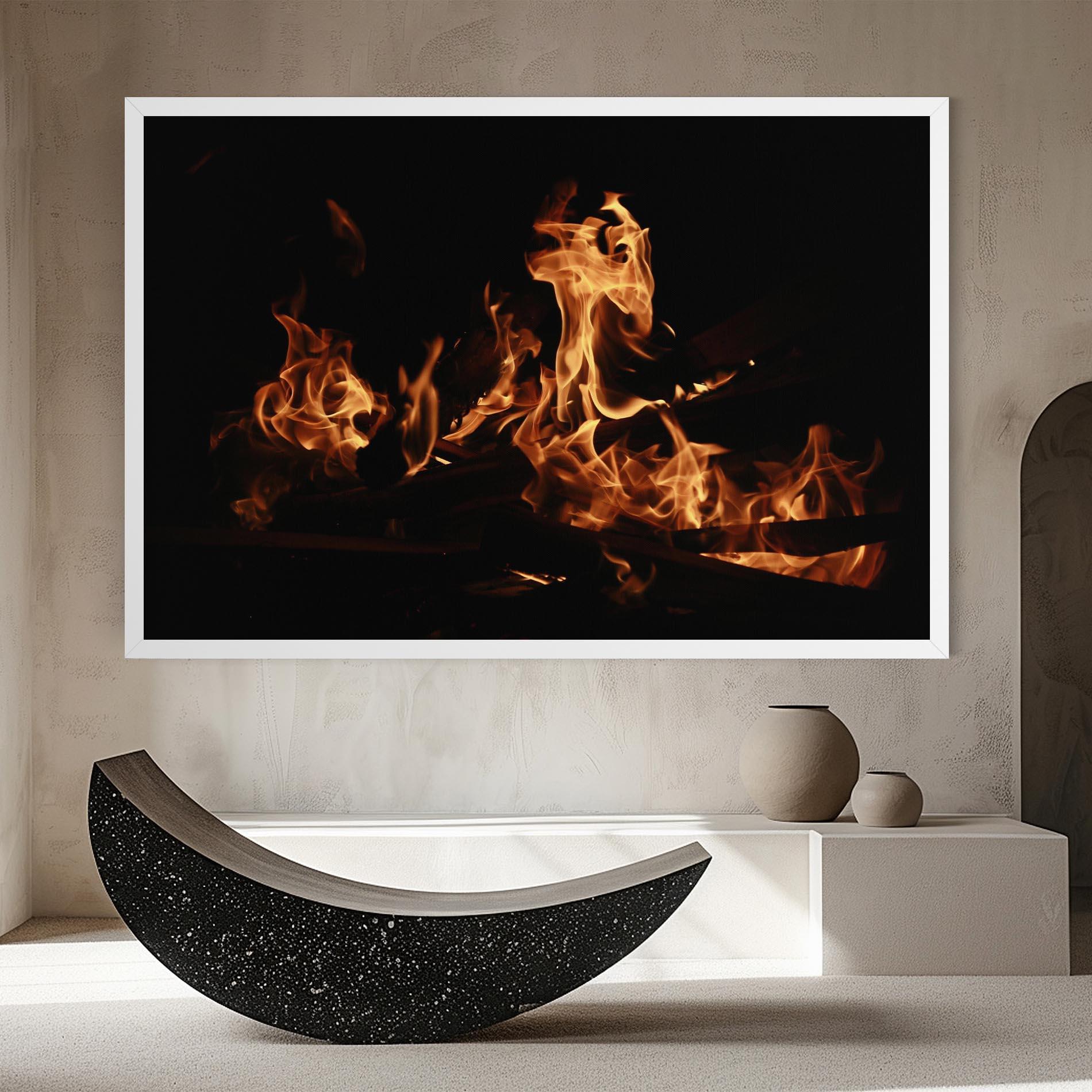 Vászonkép Fire On Black mockup 8