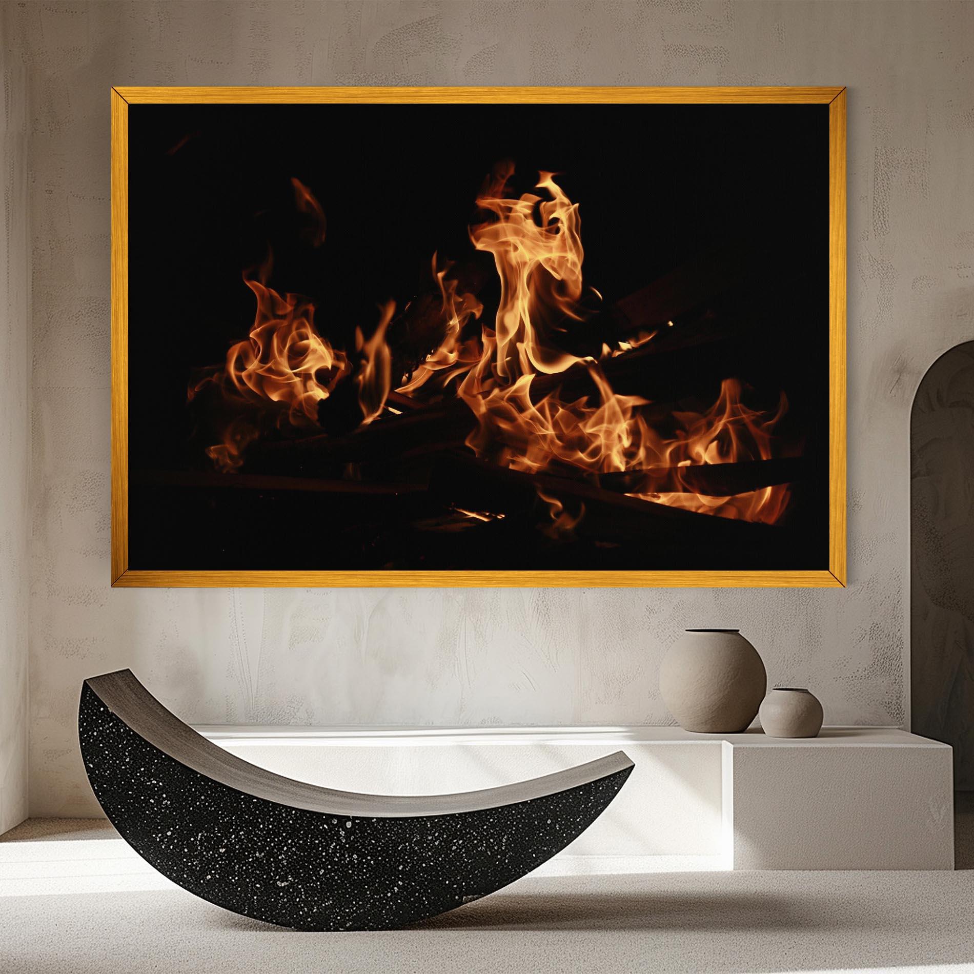 Vászonkép Fire On Black mockup 8
