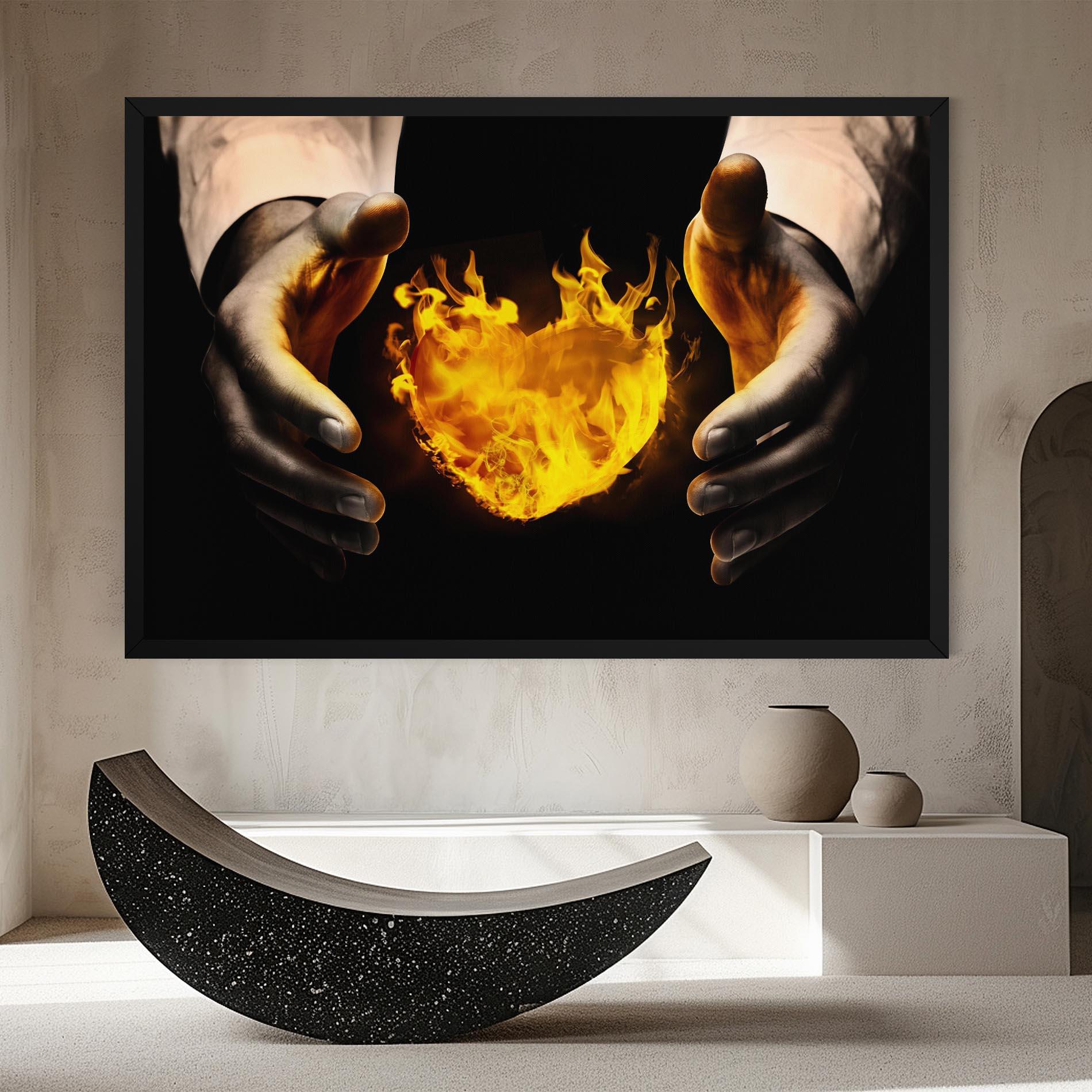 Vászonkép Fire Heart mockup 8