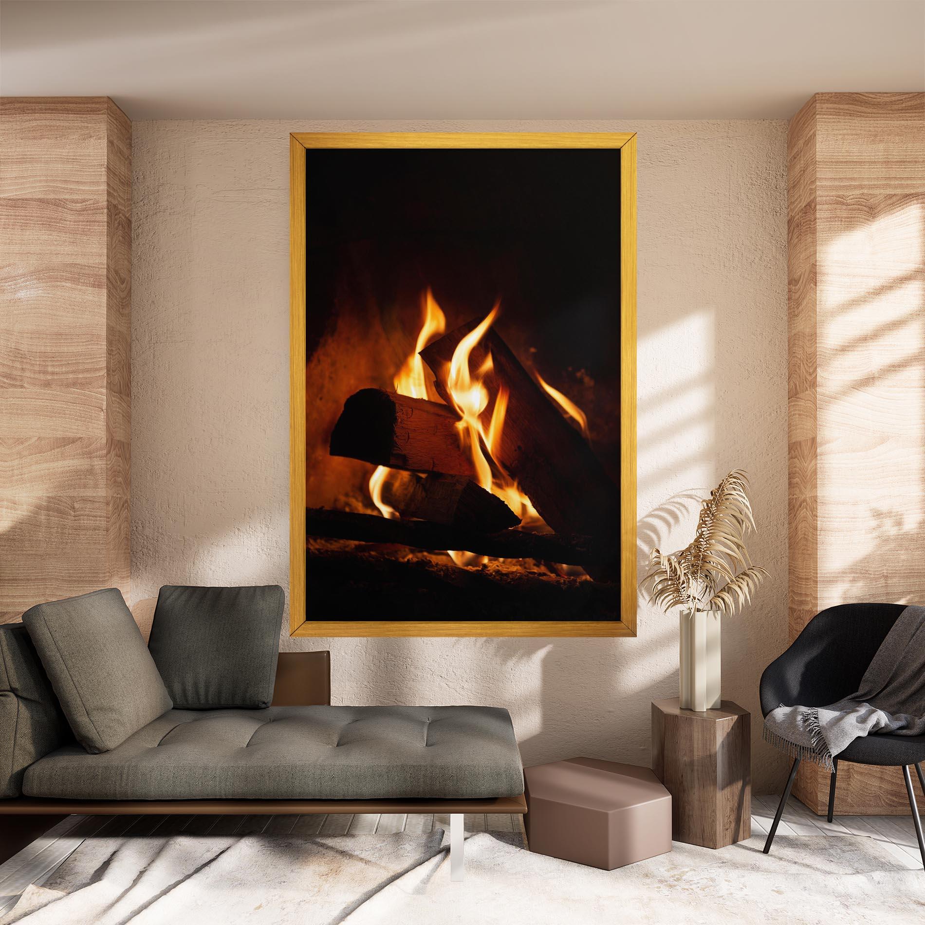 Vászonkép Fire Wood View mockup 8