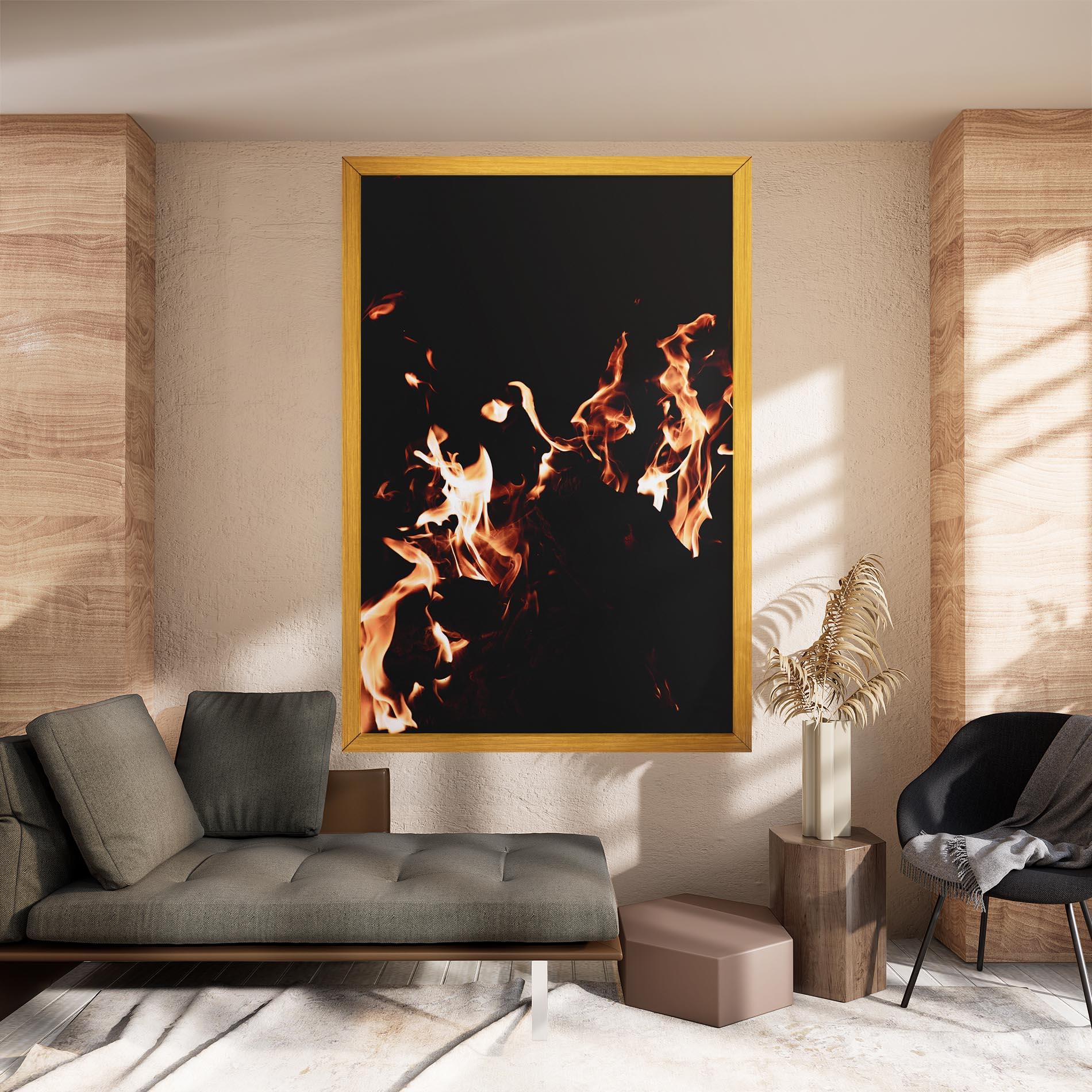 Vászonkép Red Grey Fire mockup 8