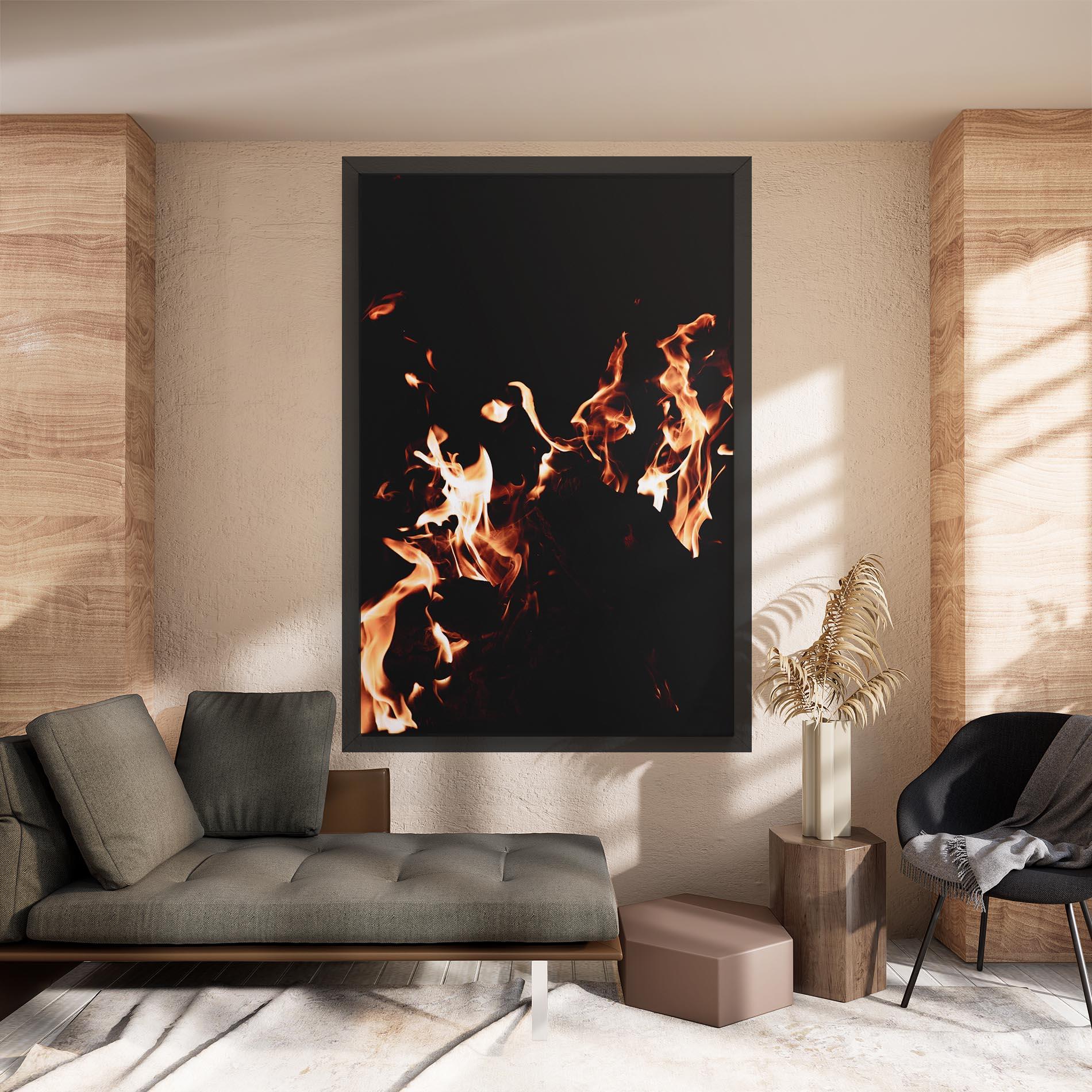 Vászonkép Red Grey Fire mockup 8