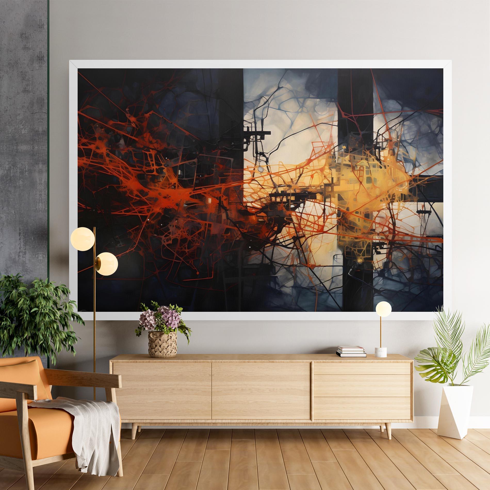 Vászonkép Abstract Fire Style mockup 9