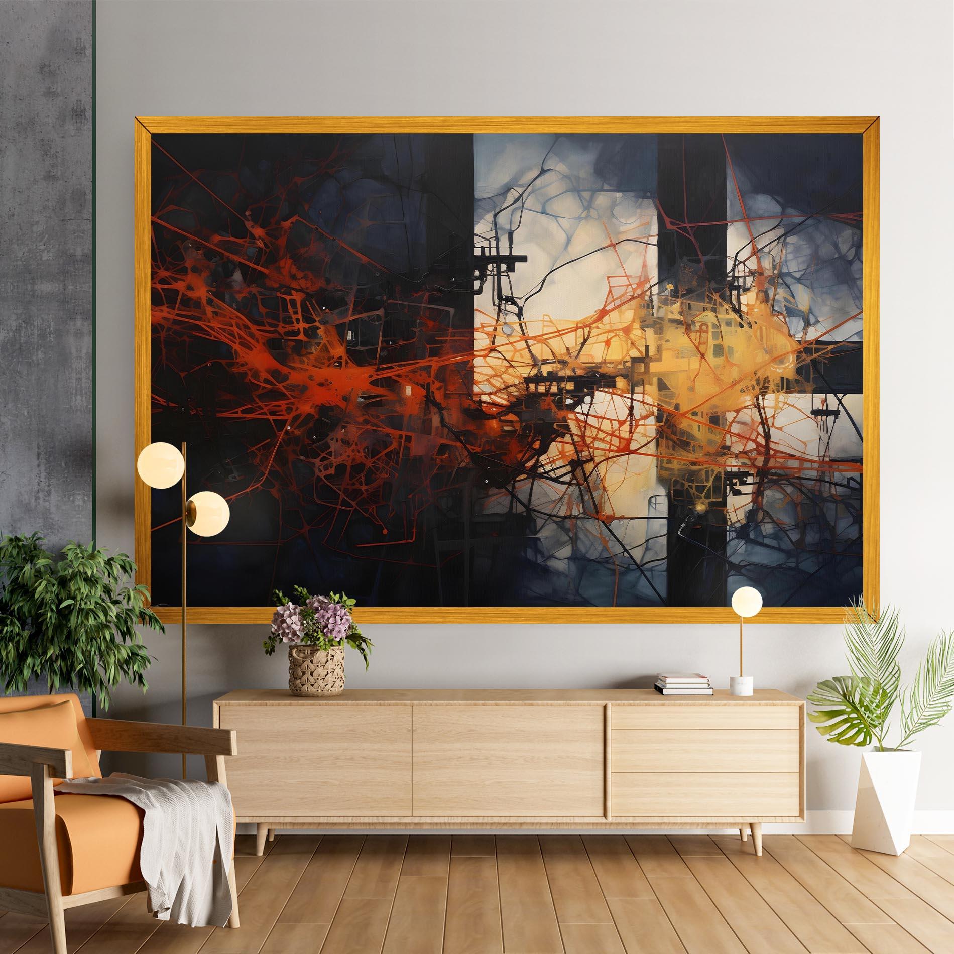 Vászonkép Abstract Fire Style mockup 9