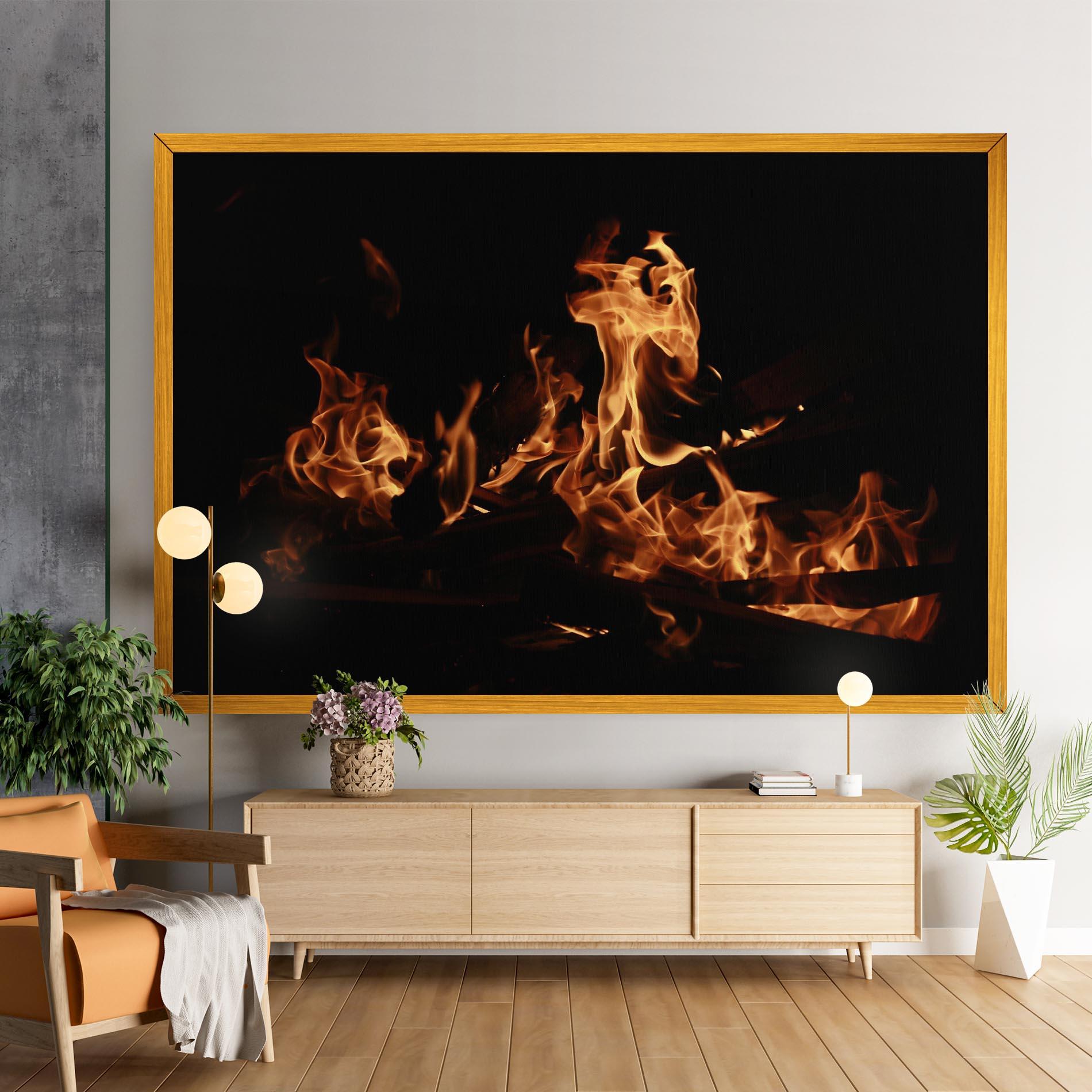 Vászonkép Fire On Black mockup 9