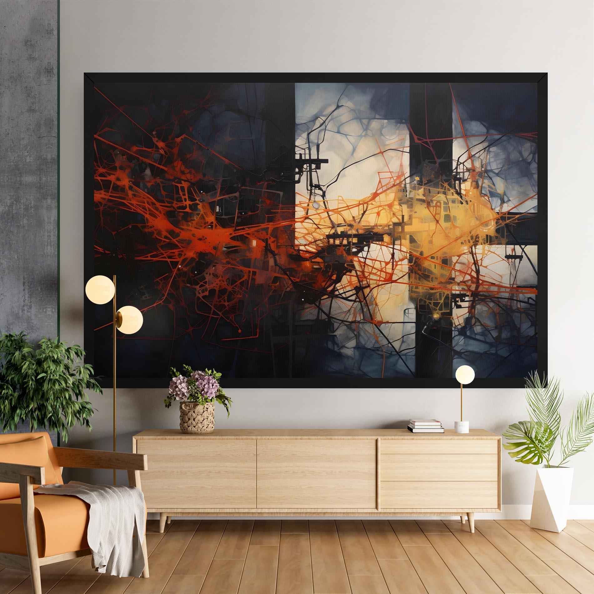 Vászonkép Abstract Fire Style mockup 9