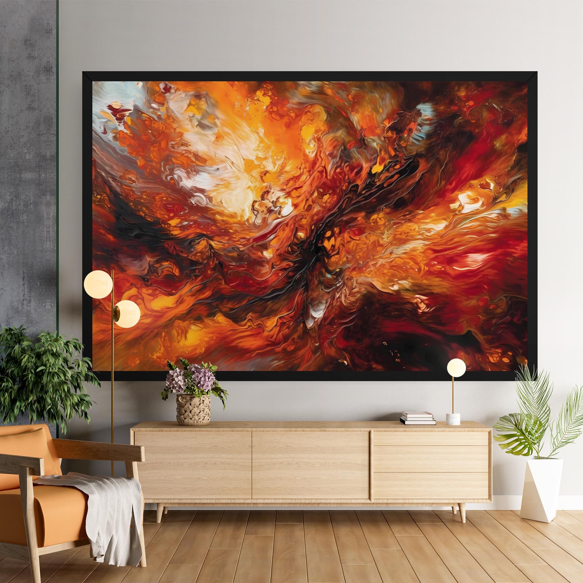 Fiery Red Orange Art mockup 9