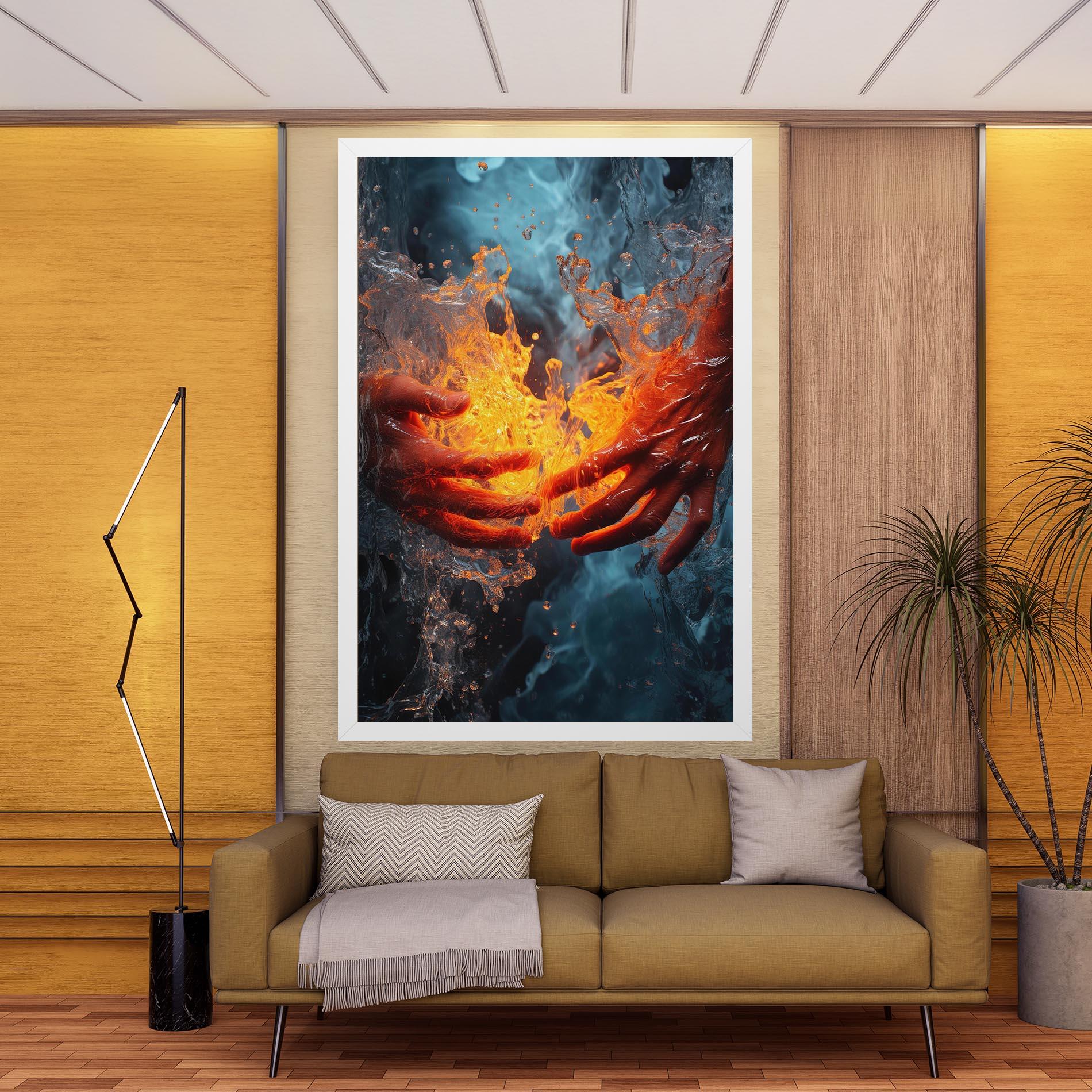 Vászonkép Fire Water mockup 9