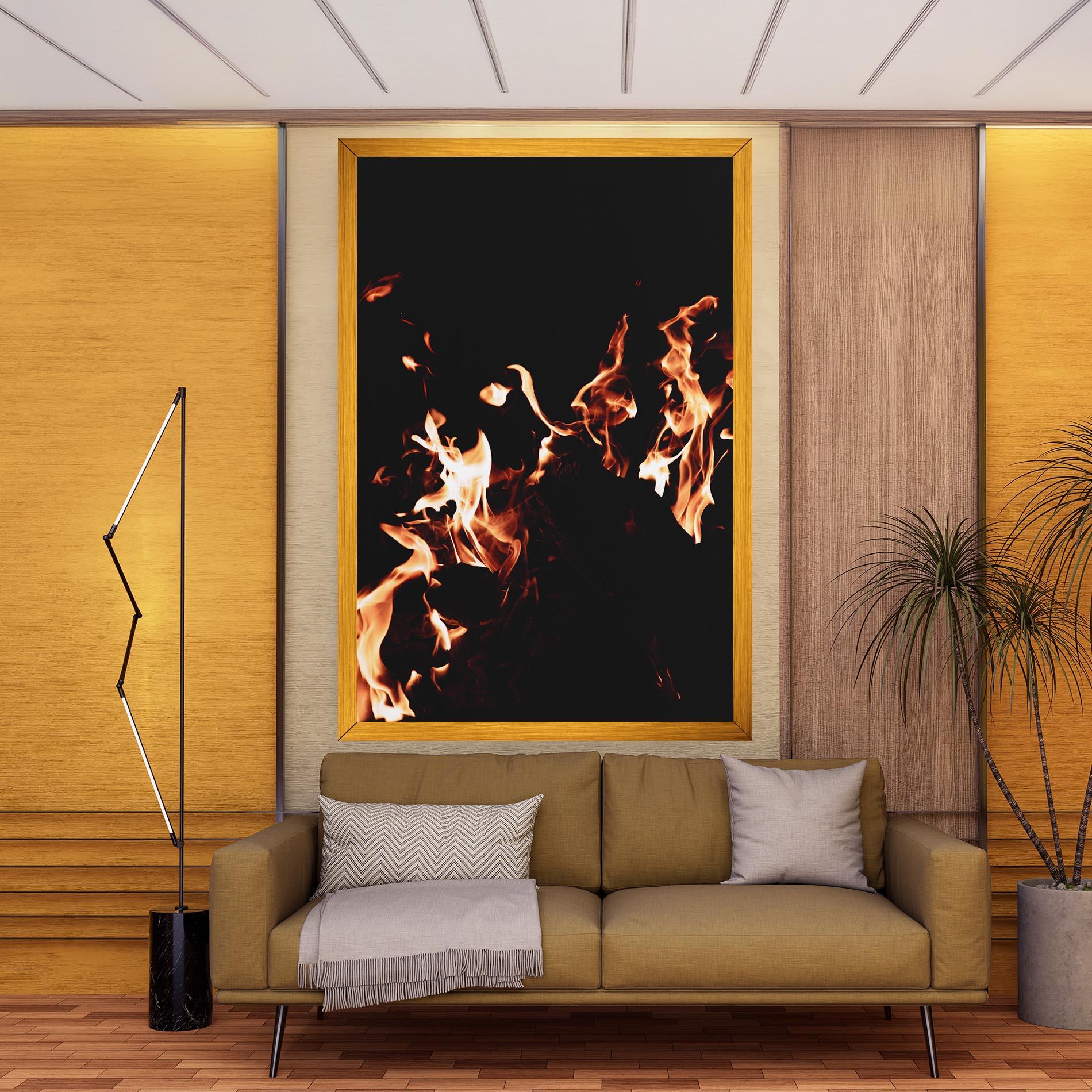 Vászonkép Red Grey Fire mockup 9