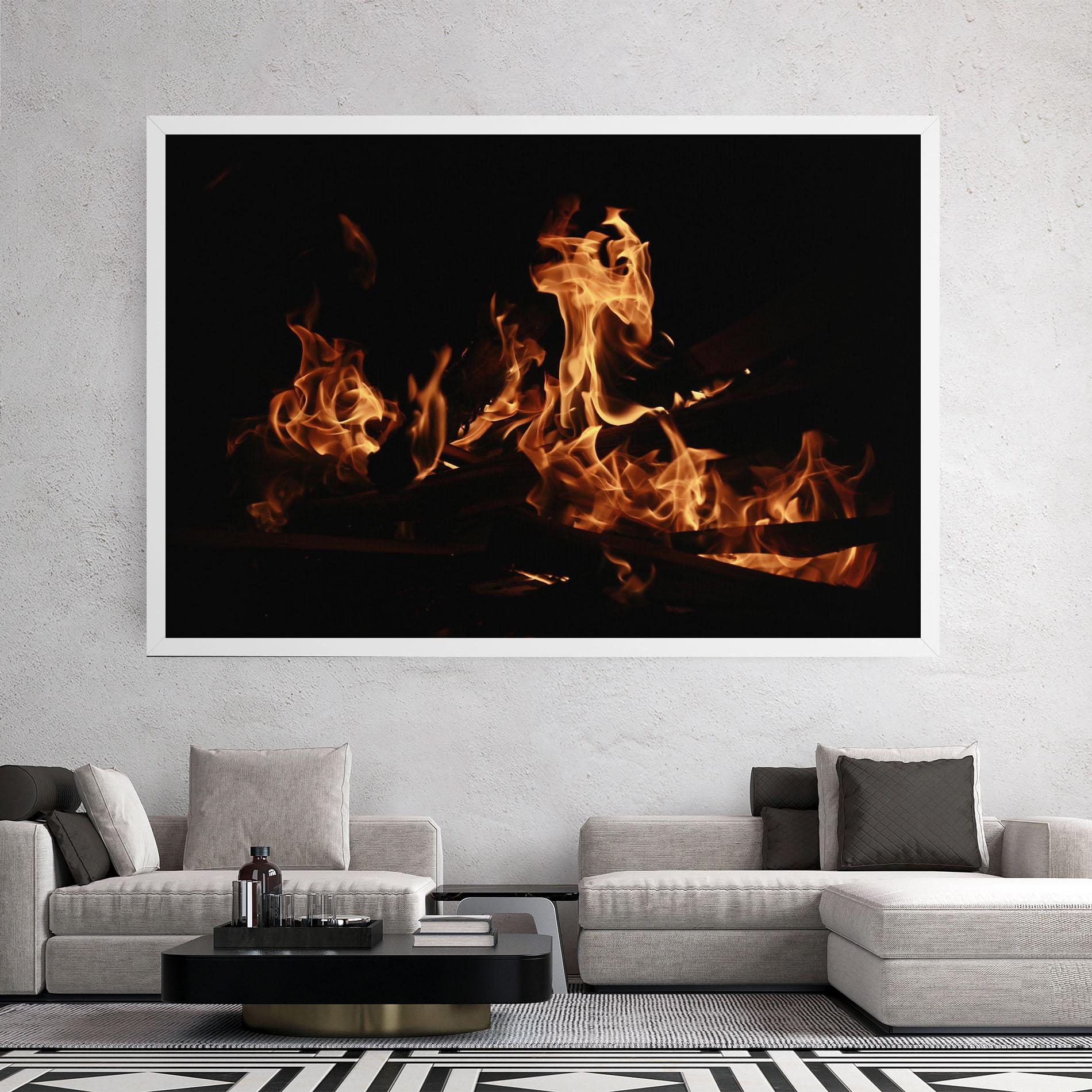 Vászonkép Fire On Black mockup 2