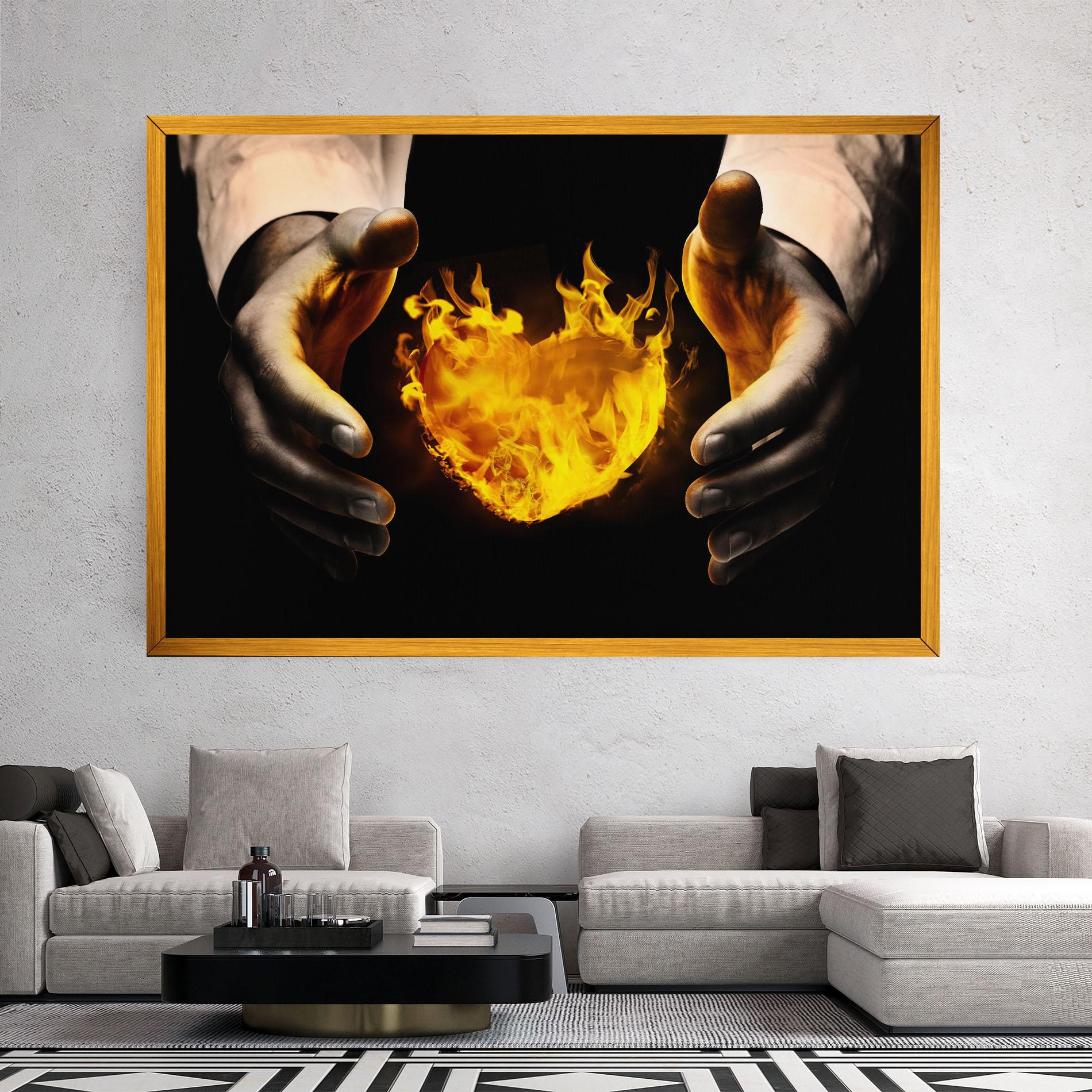 Vászonkép Fire Heart mockup 2