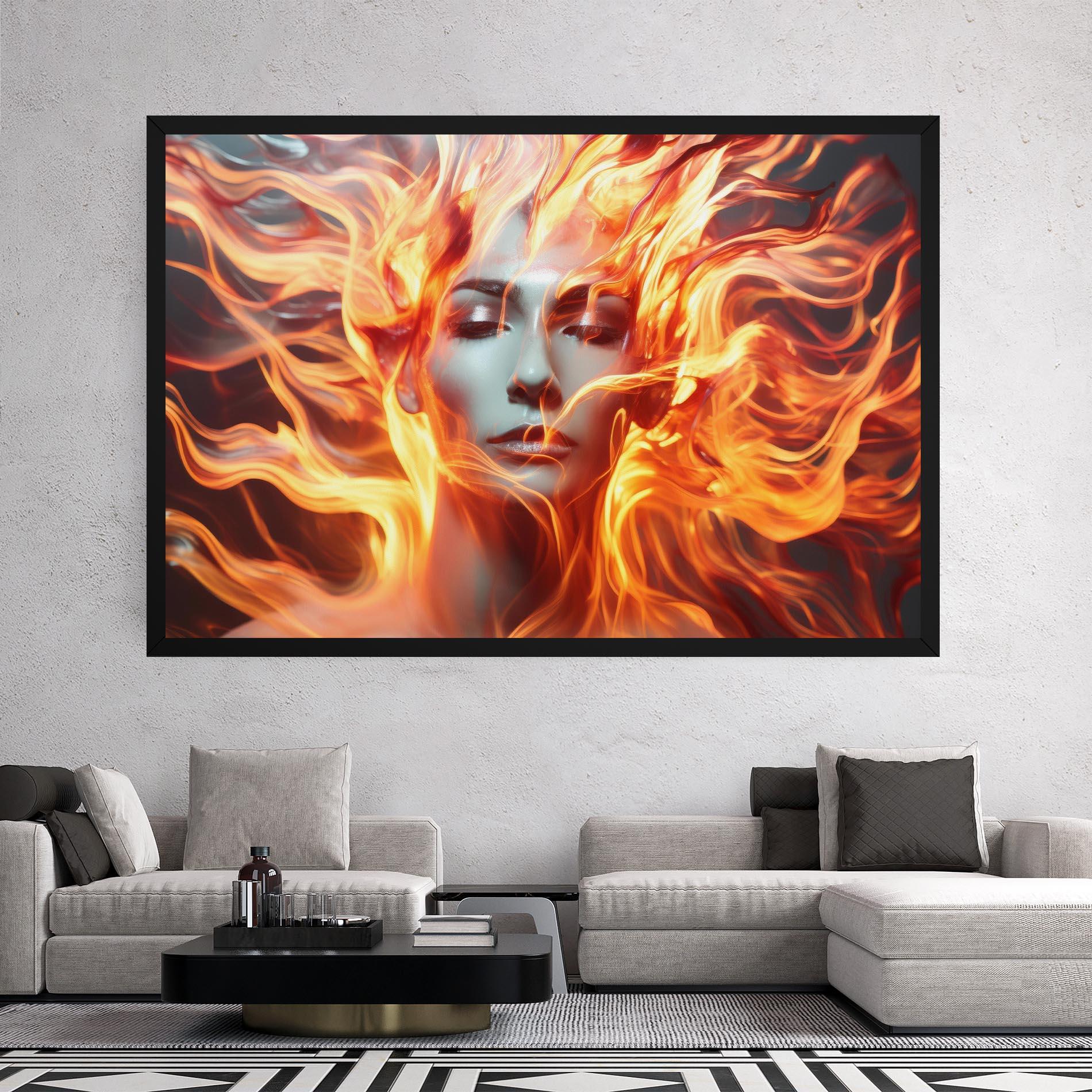 Vászonkép Fire Hair mockup 2