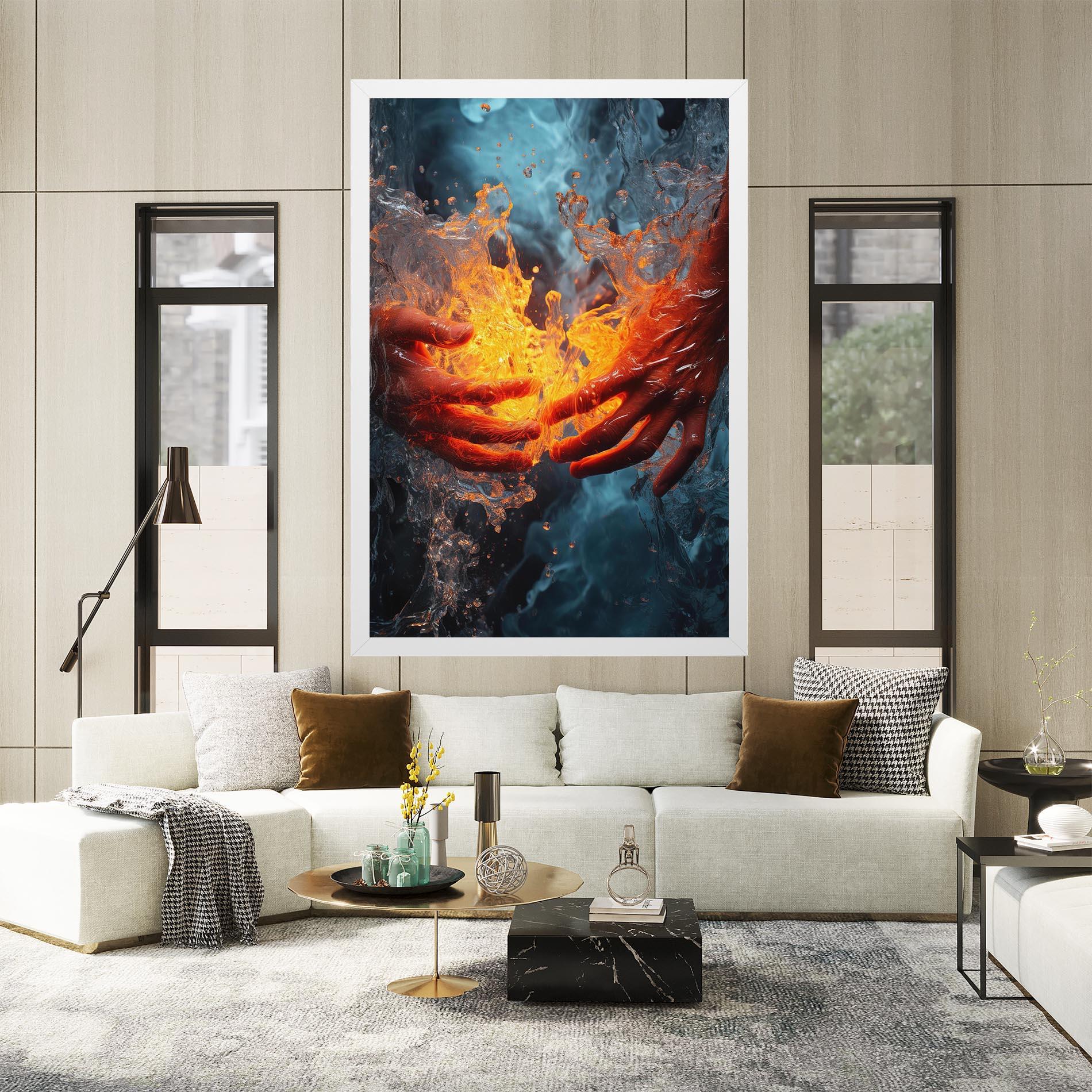 Vászonkép Fire Water mockup 2