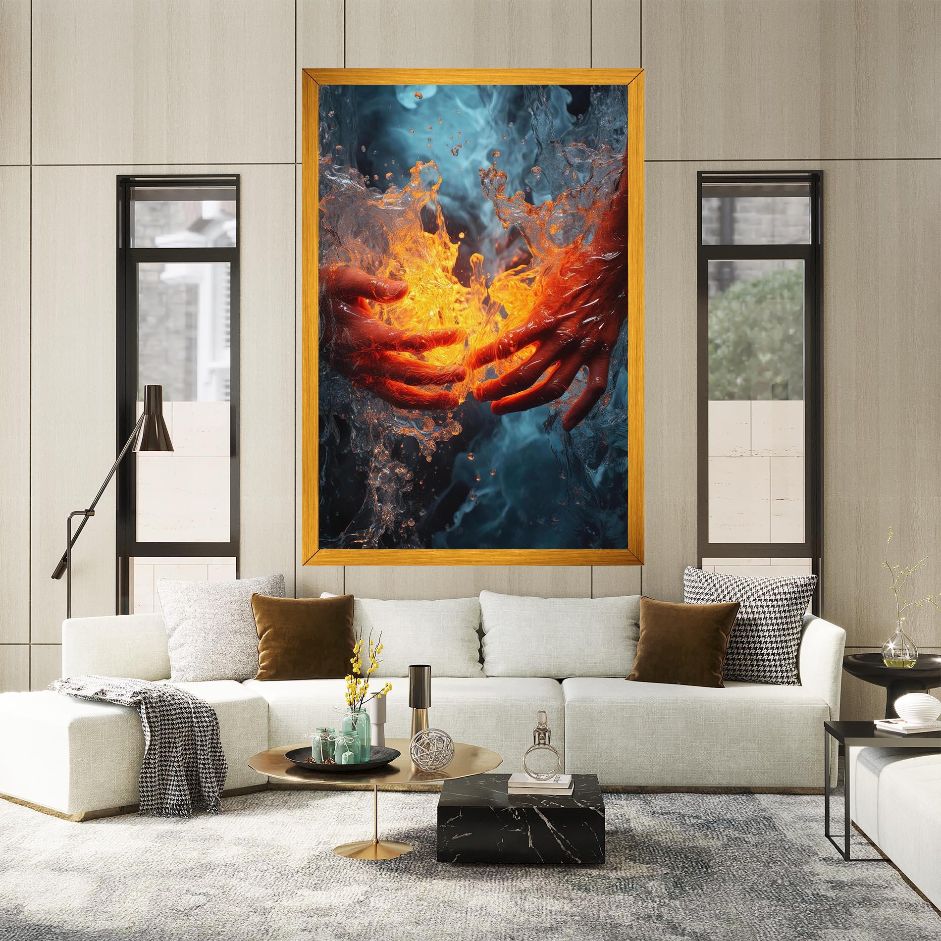 Vászonkép Fire Water mockup 2