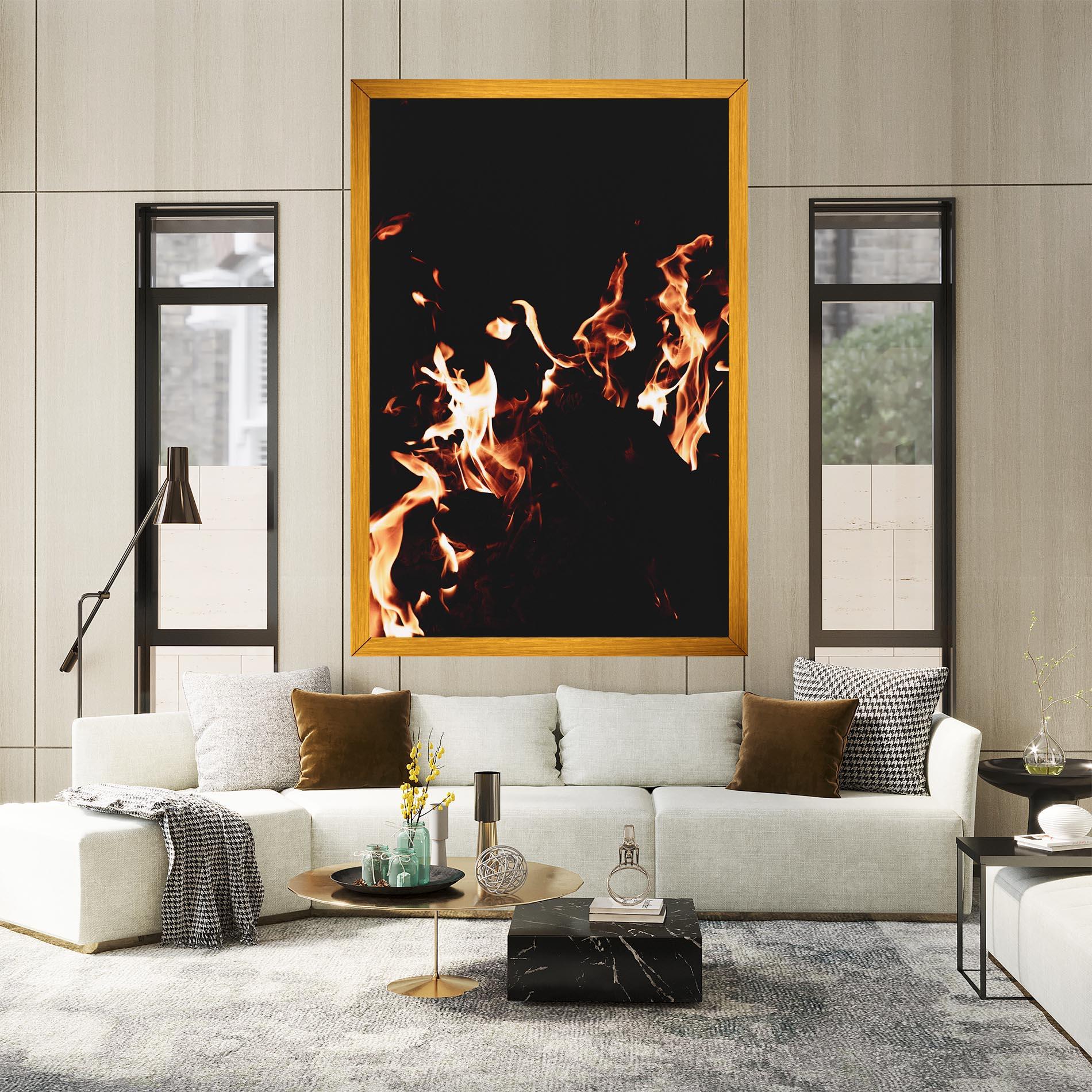 Vászonkép Red Grey Fire mockup 2