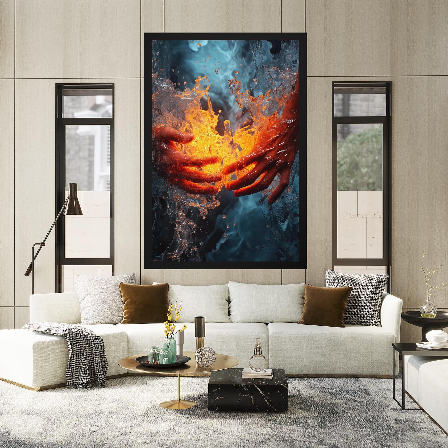 Vászonkép Fire Water mockup 2