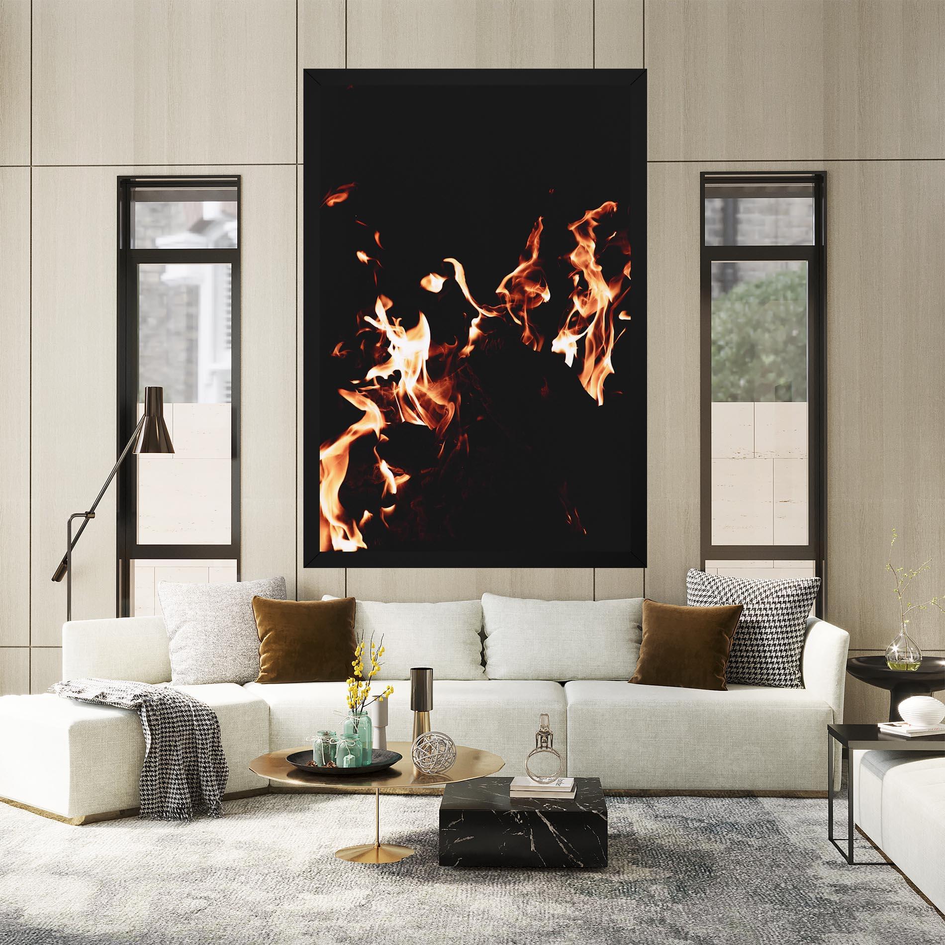 Vászonkép Red Grey Fire mockup 2