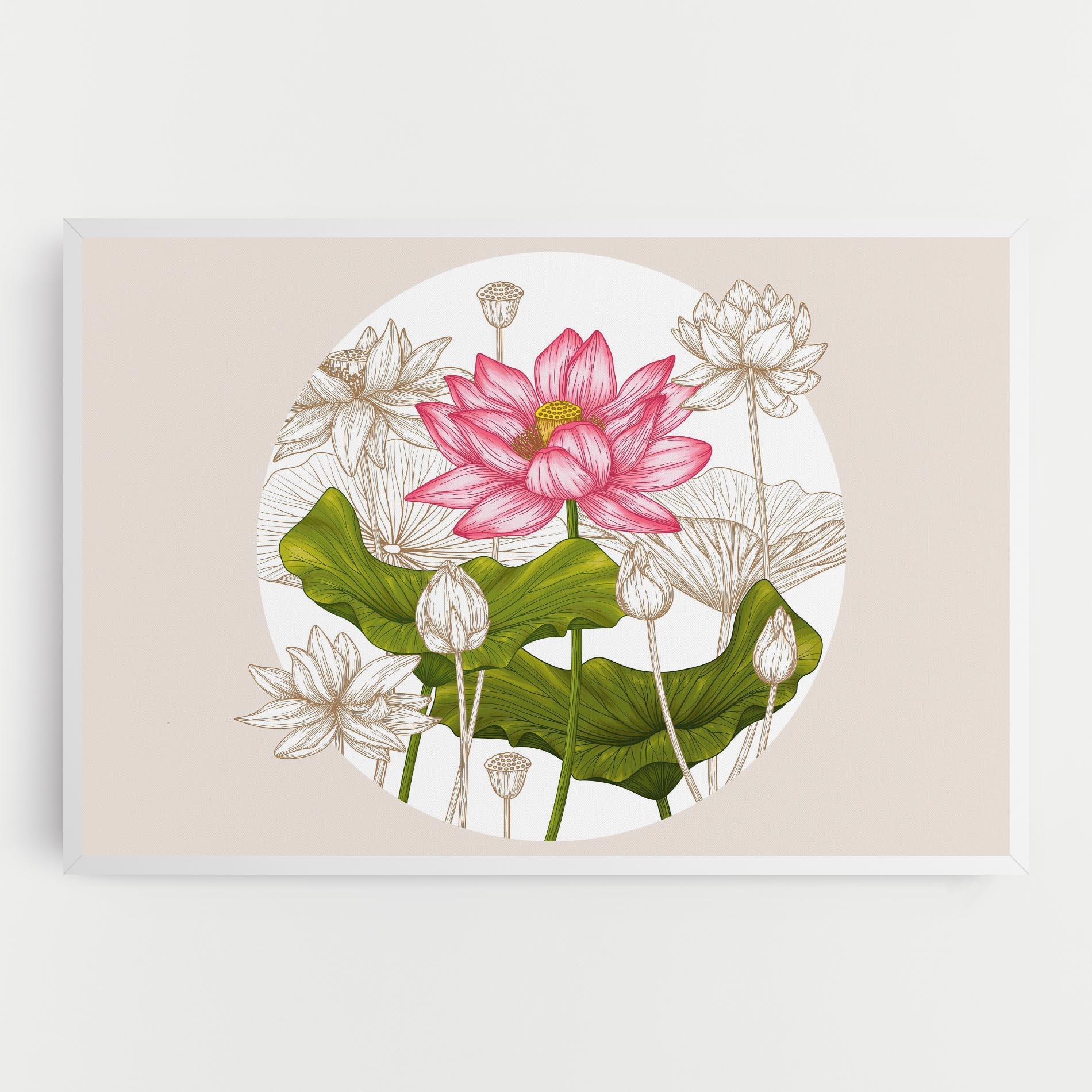 Vászonkép Pretty Lotus Art mockup 0