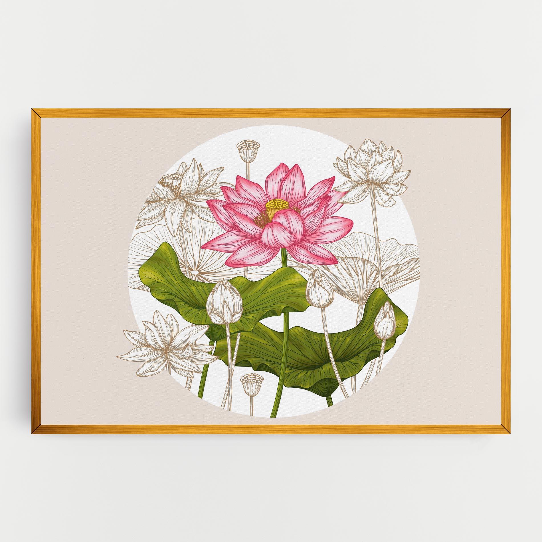 Vászonkép Pretty Lotus Art mockup 0