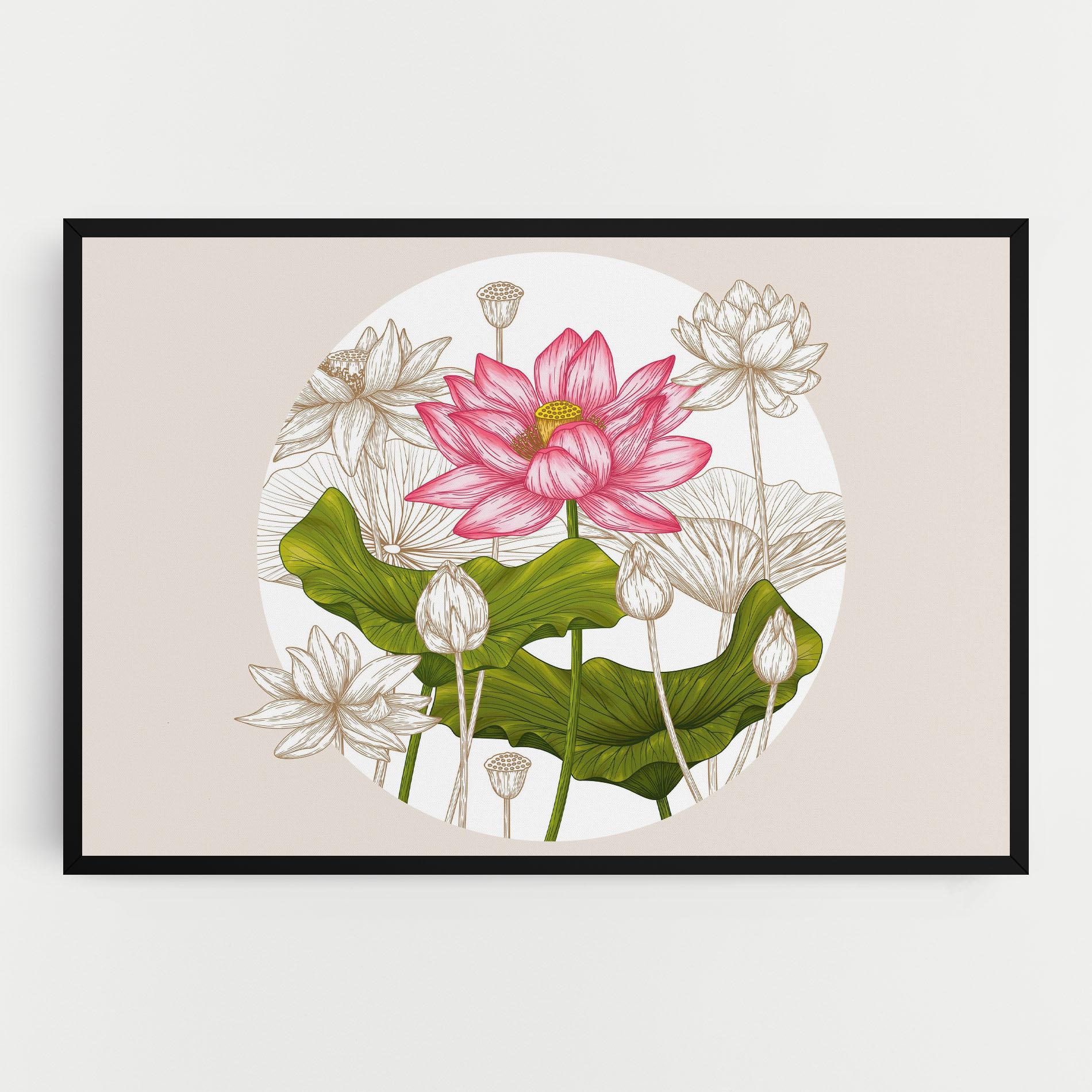 Vászonkép Pretty Lotus Art mockup 0