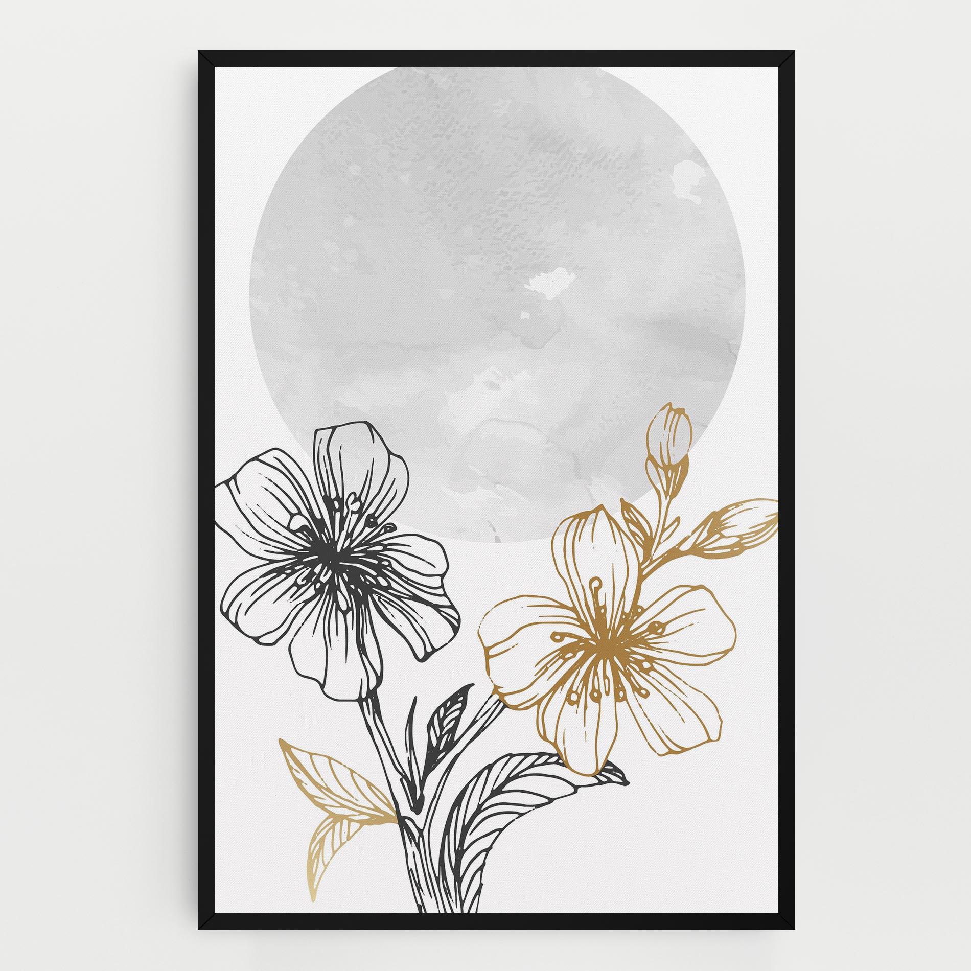 Vászonkép Grey Moon Flowers mockup 0
