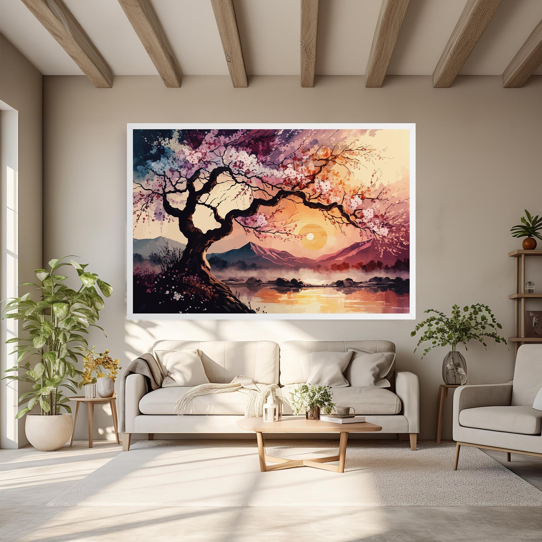 Vászonkép Pink Tree Nature mockup 6