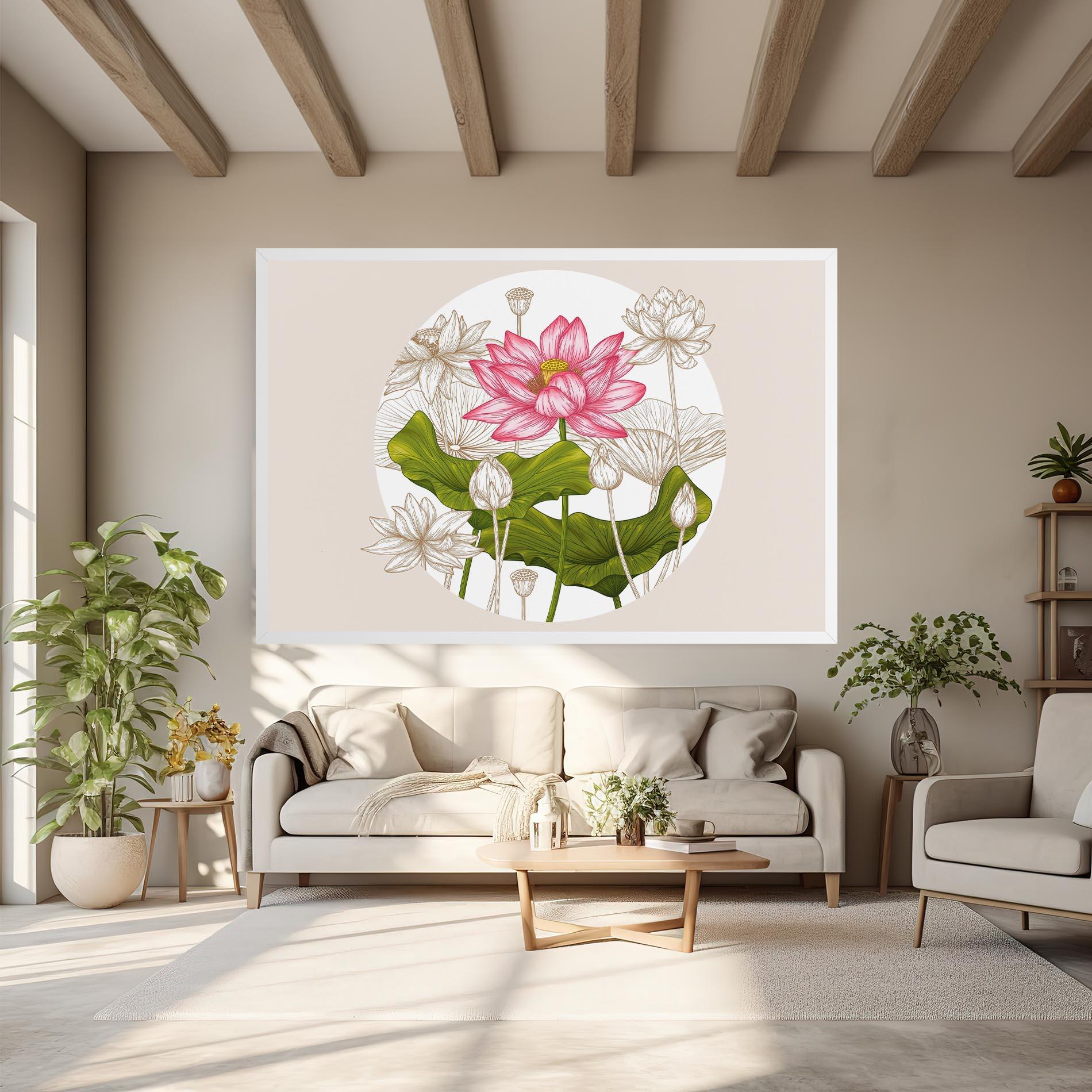 Vászonkép Pretty Lotus Art mockup 6