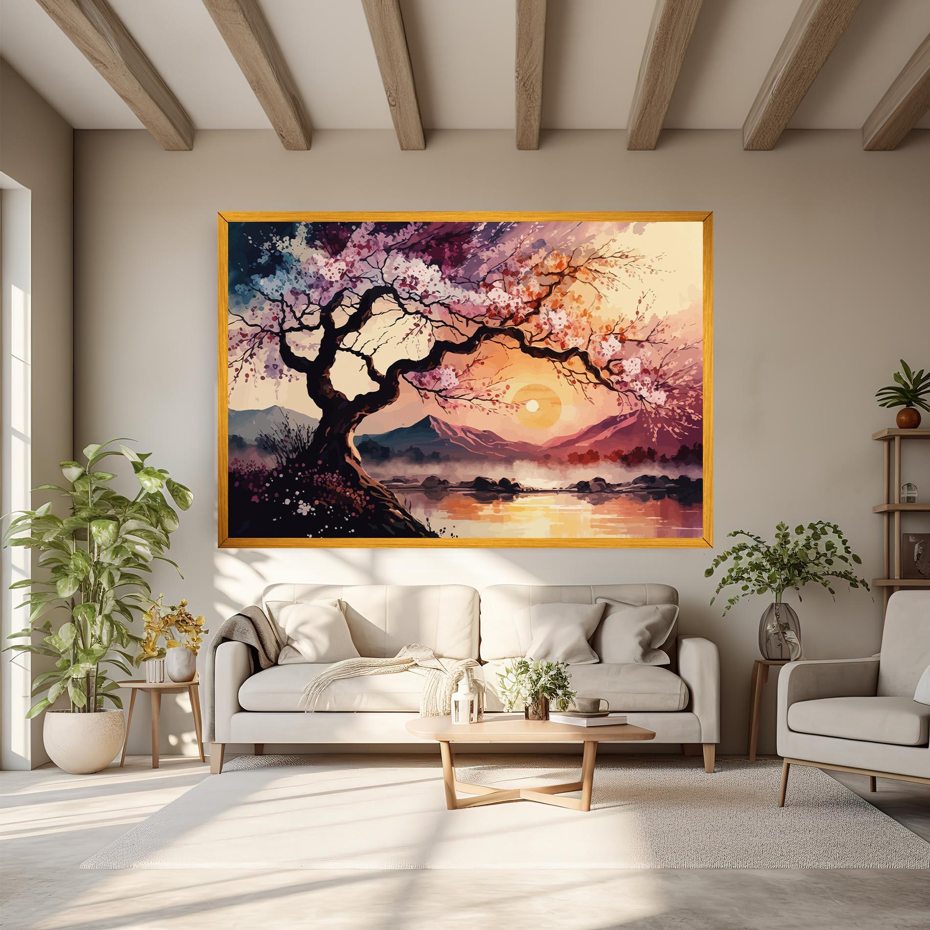 Vászonkép Pink Tree Nature mockup 6