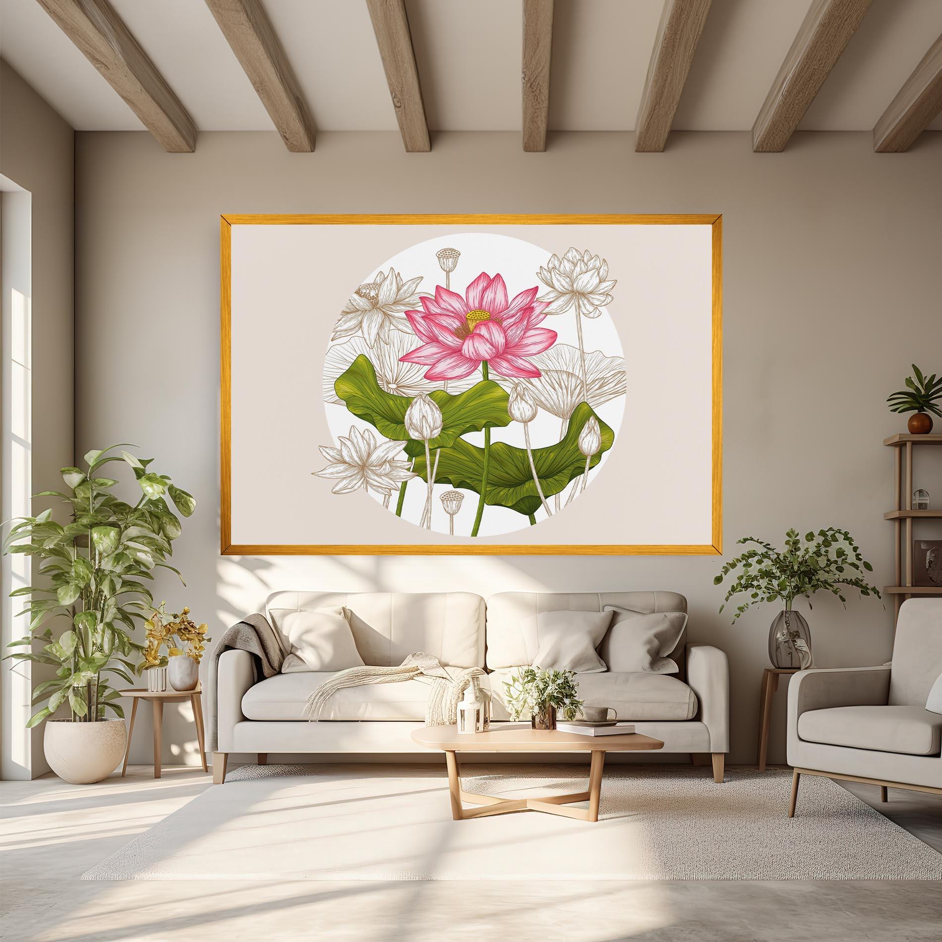 Vászonkép Pretty Lotus Art mockup 6