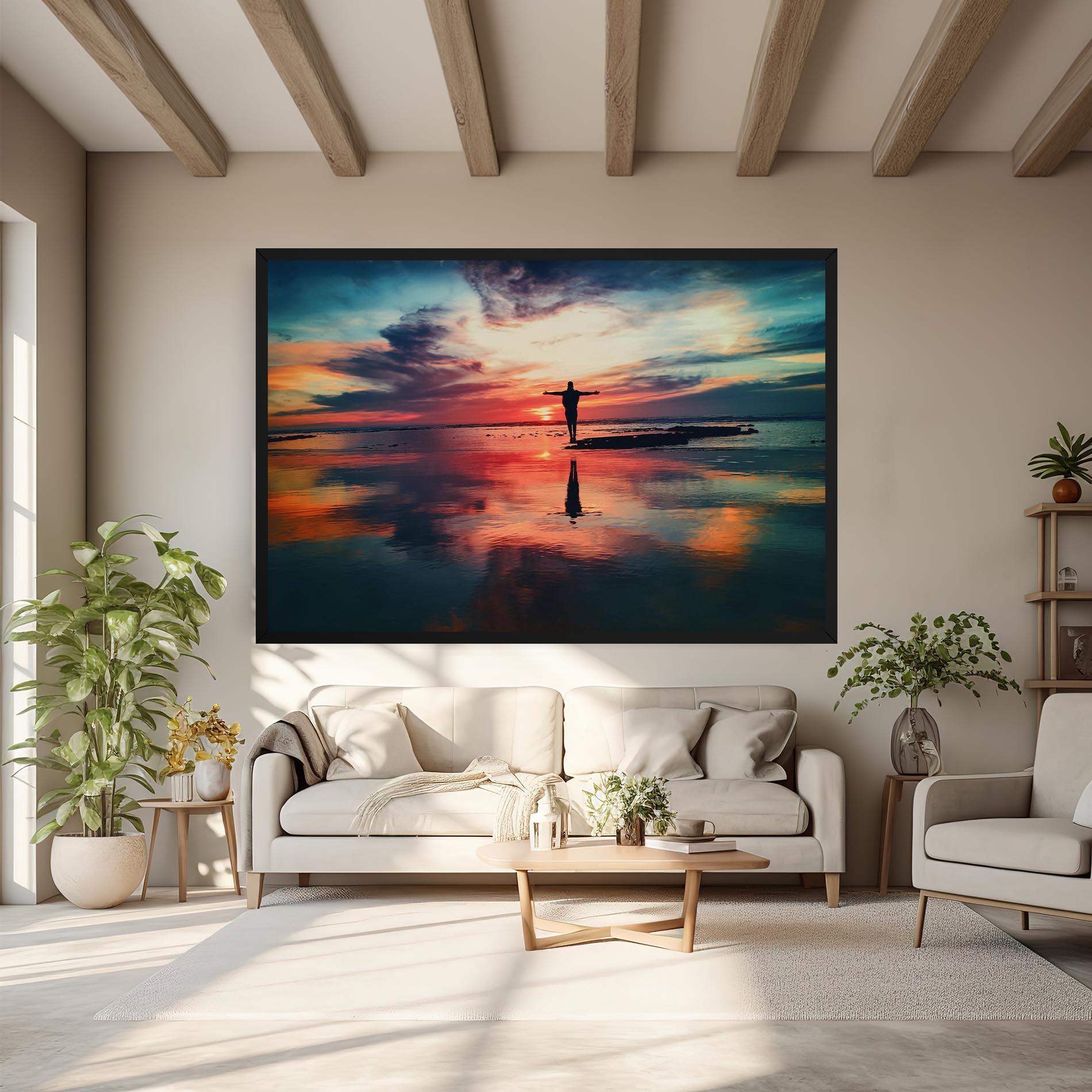 Vászonkép Pink Purple Sky Man mockup 6