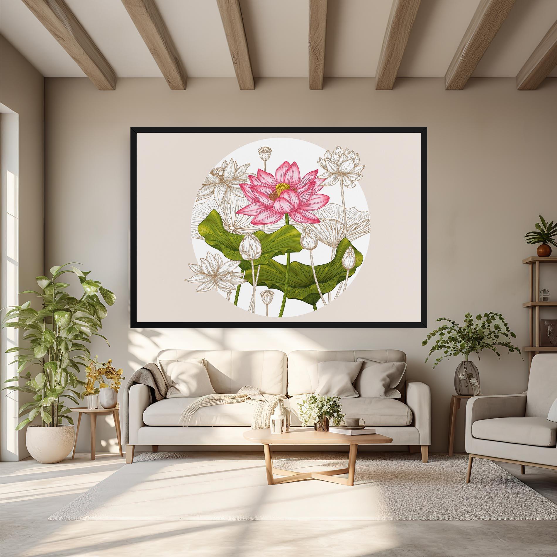 Vászonkép Pretty Lotus Art mockup 6