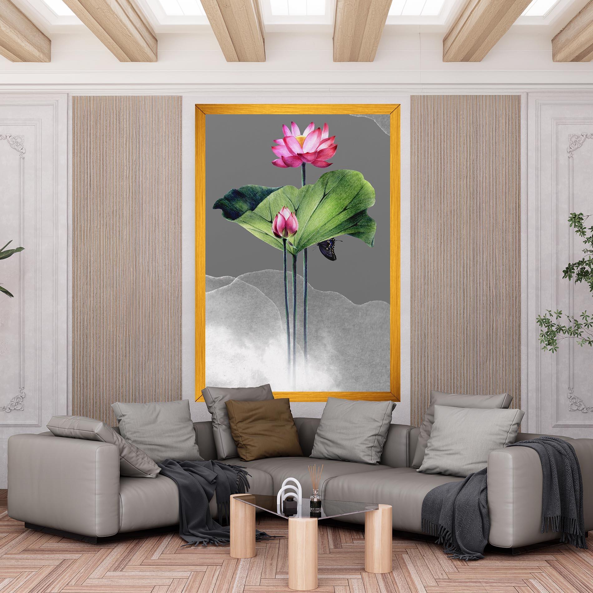 Vászonkép Pink Lotus Art mockup 6